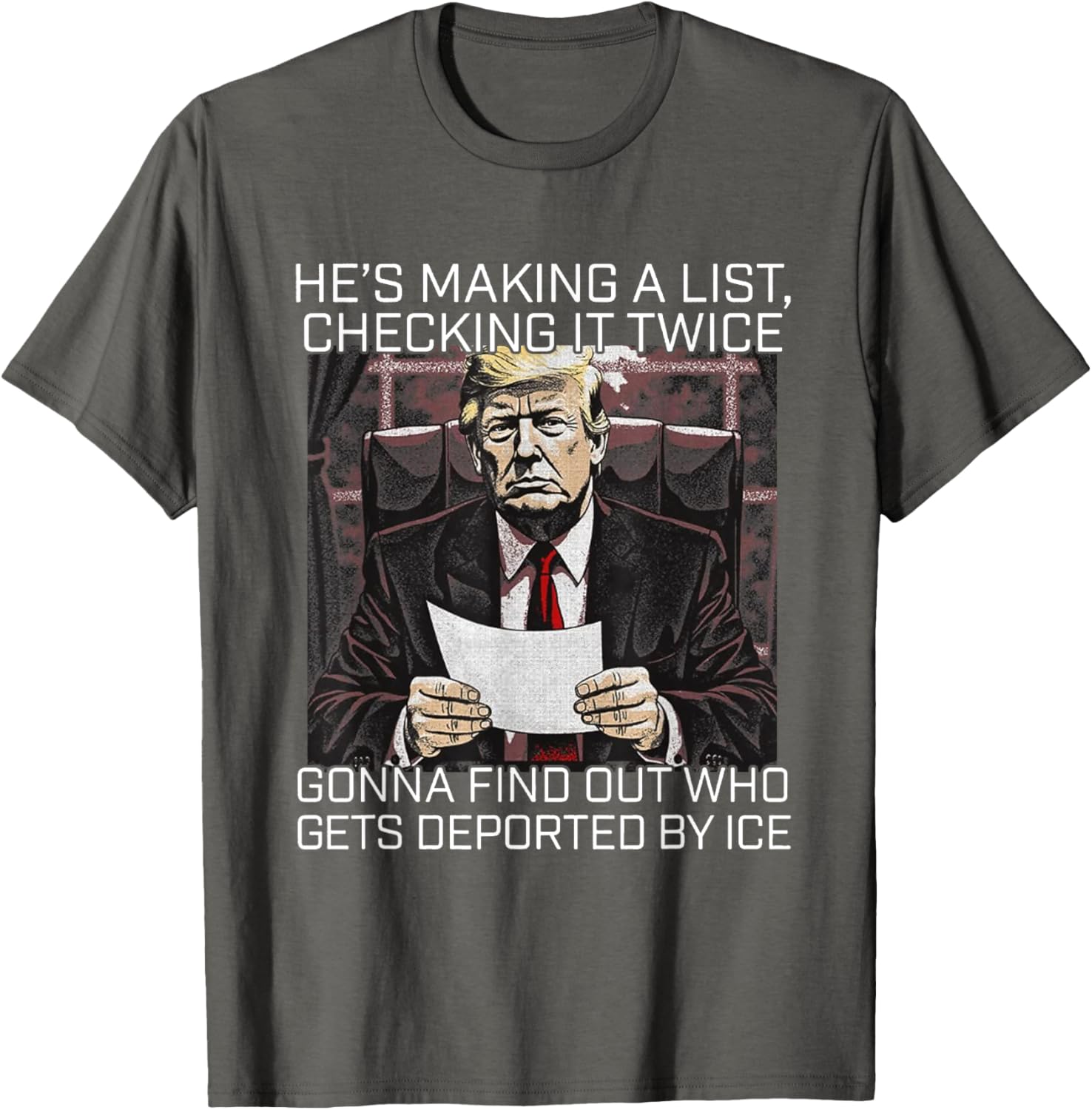 He's Making A List Checking It Twice T-Shirt for Christmas Cheer - 21