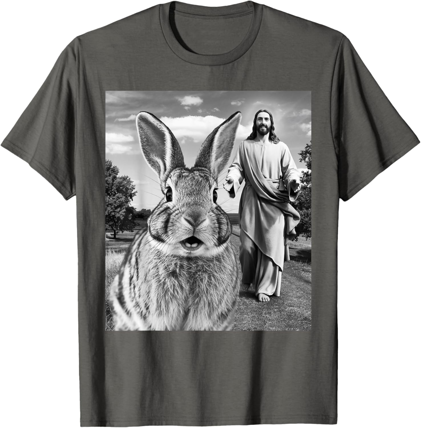 Happy Easter Bunny Selfie T-Shirt for Men Women Kids Fun Christian Style - 24