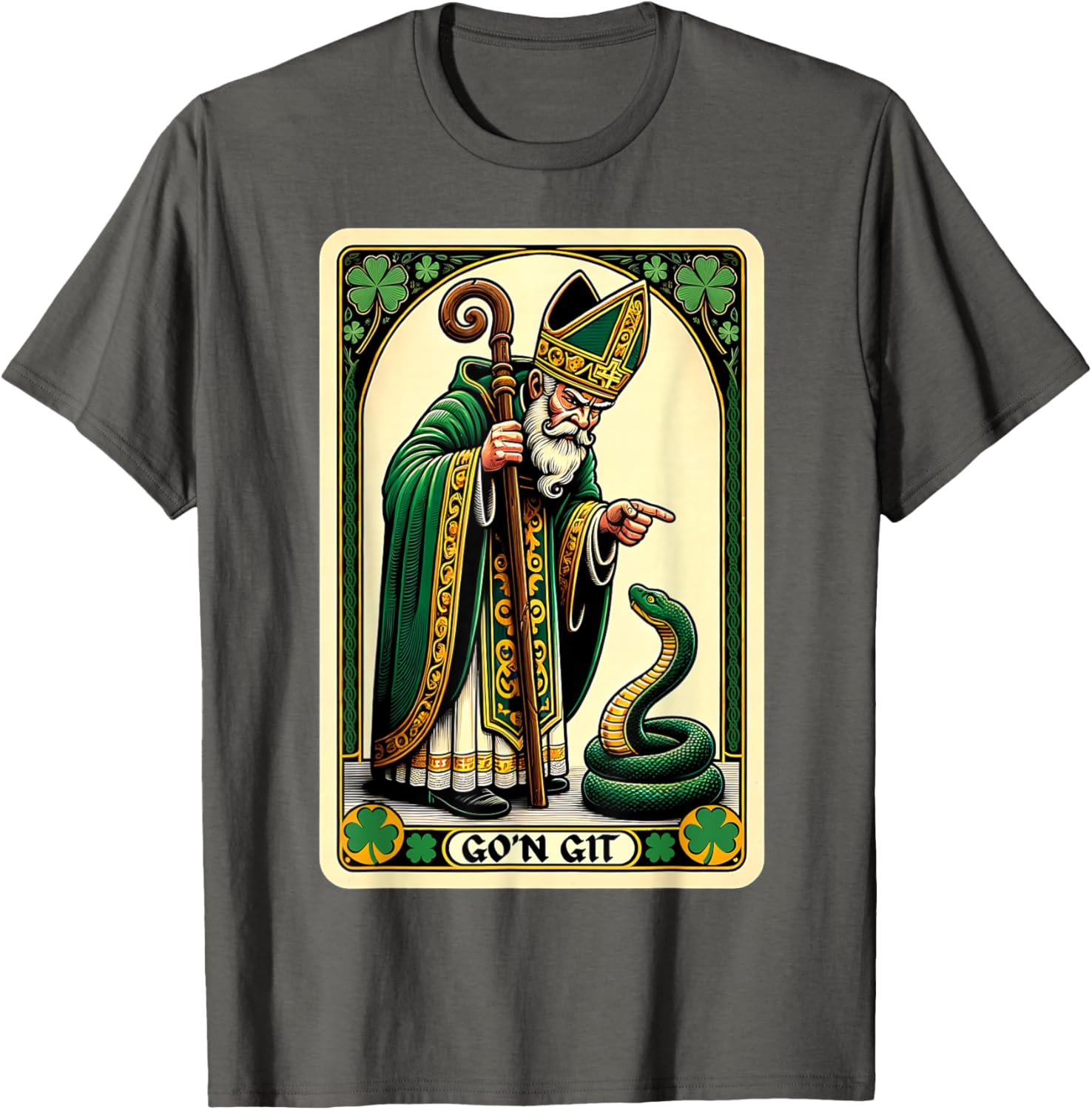 Funny St Patricks Day Tarot Card Go'n Git T-Shirt for Festive Fun - 29