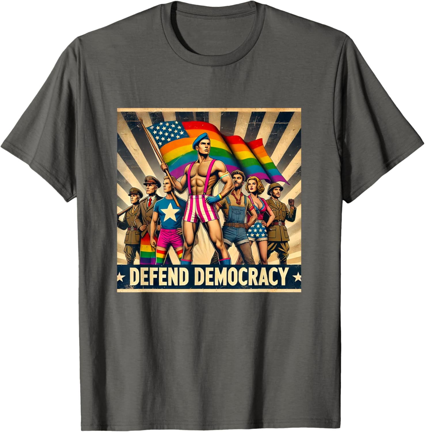 LGBTQ Defend Democracy T-Shirt - Bold Statement Tee for Allies and Activists - 11