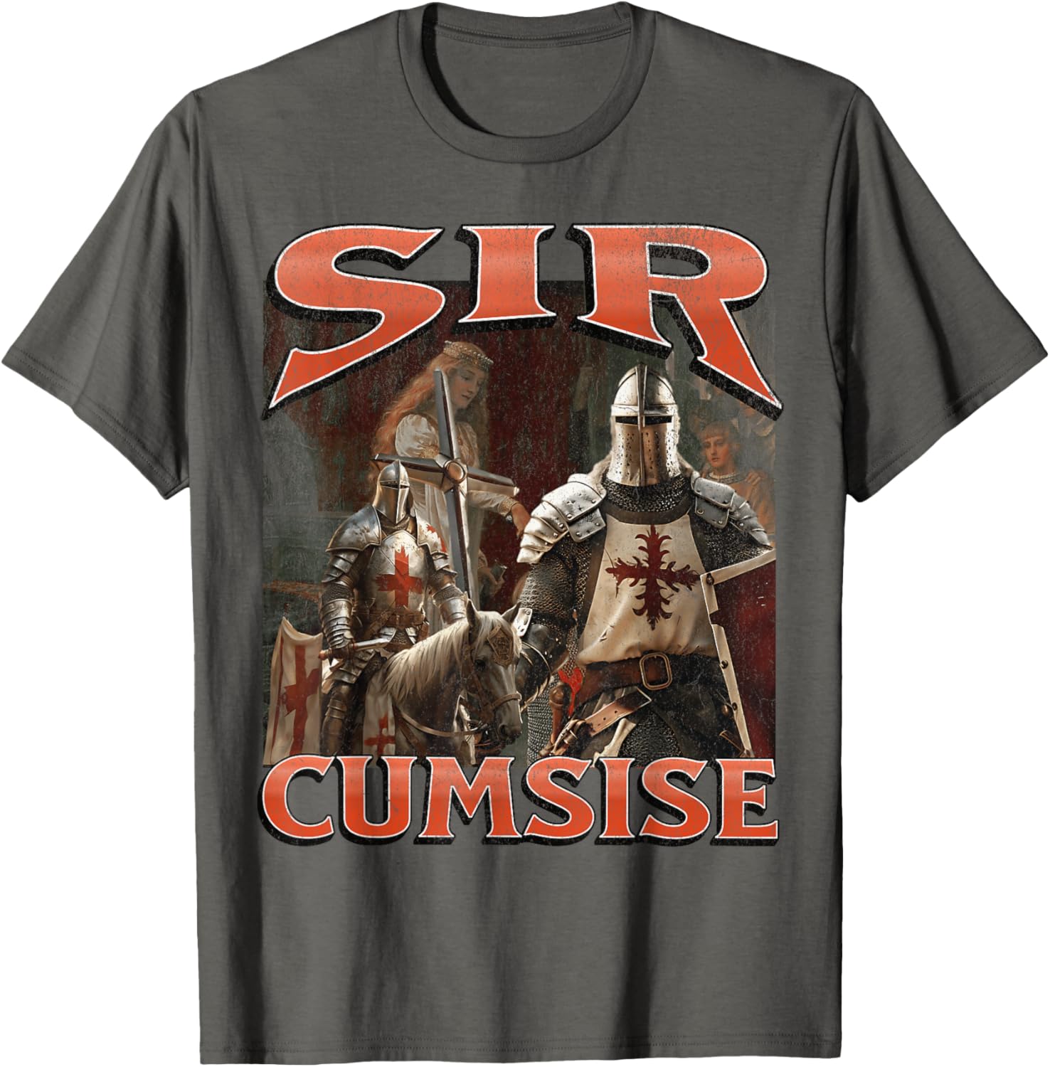 Funny Sir Cumcise Knight Meme Graphic T-Shirt for Unique Style Lovers - 12