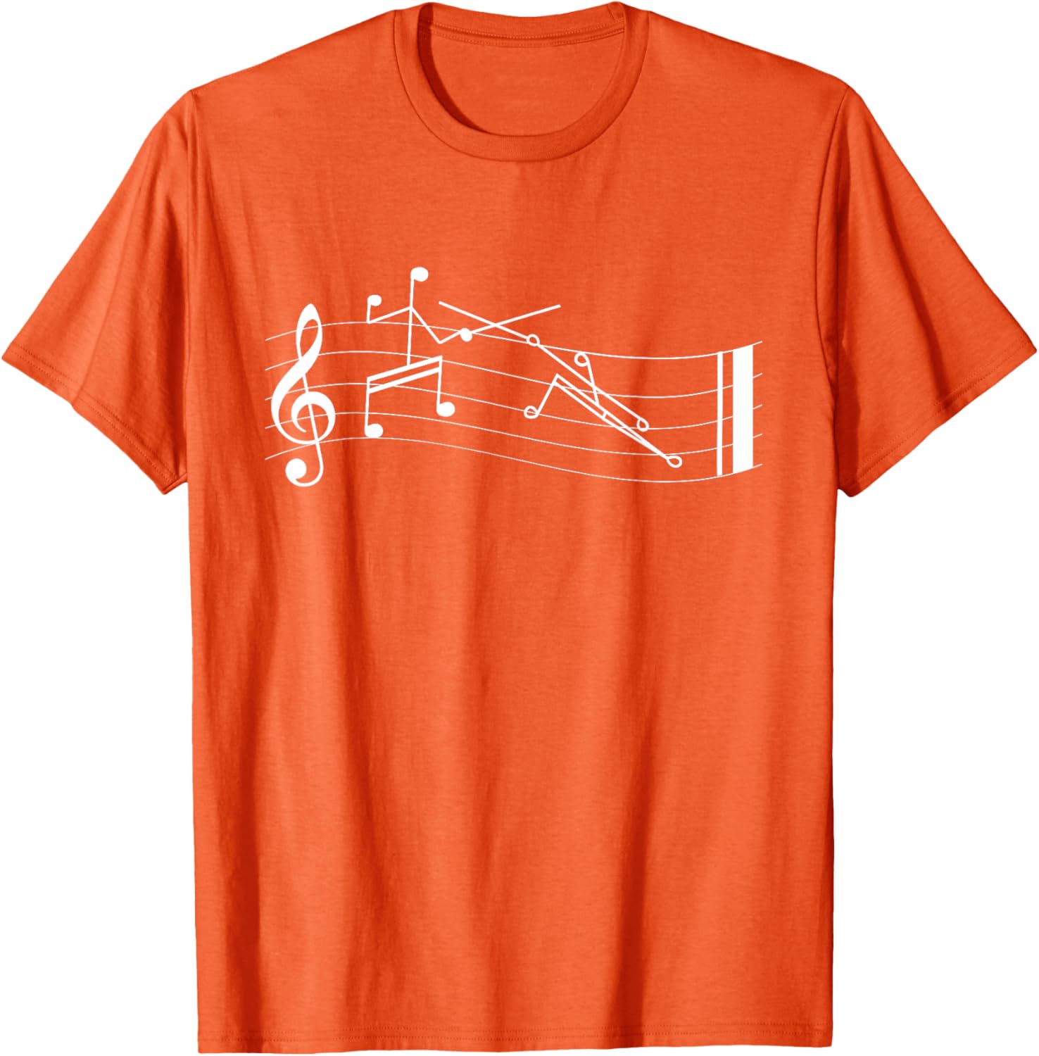 Funny Stick-Figure Music Notes En-garde T-Shirt for Music Lovers - 28