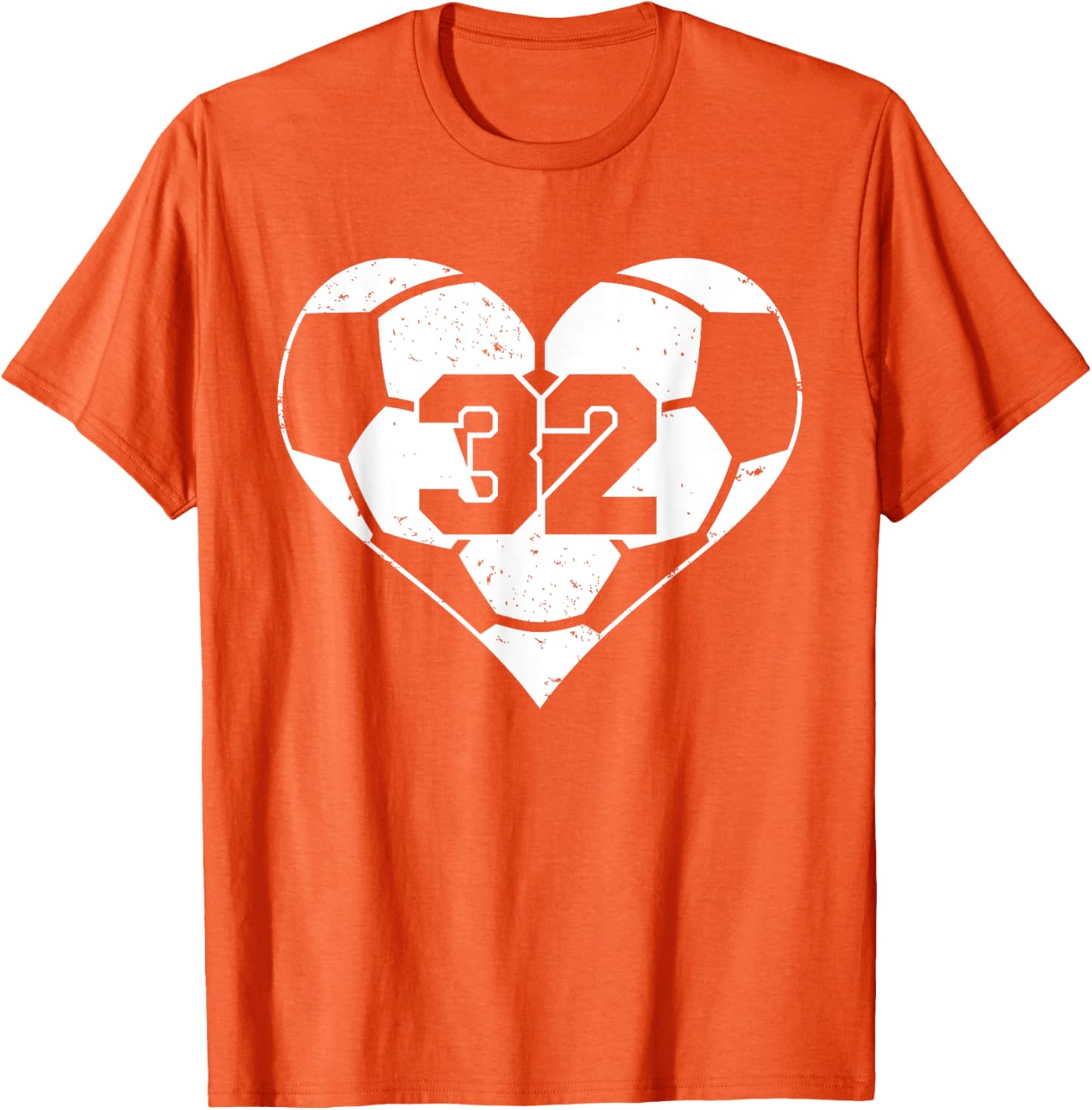 Funny Soccer Heart Game Day T-Shirt with Number 32 Jersey Design - 17