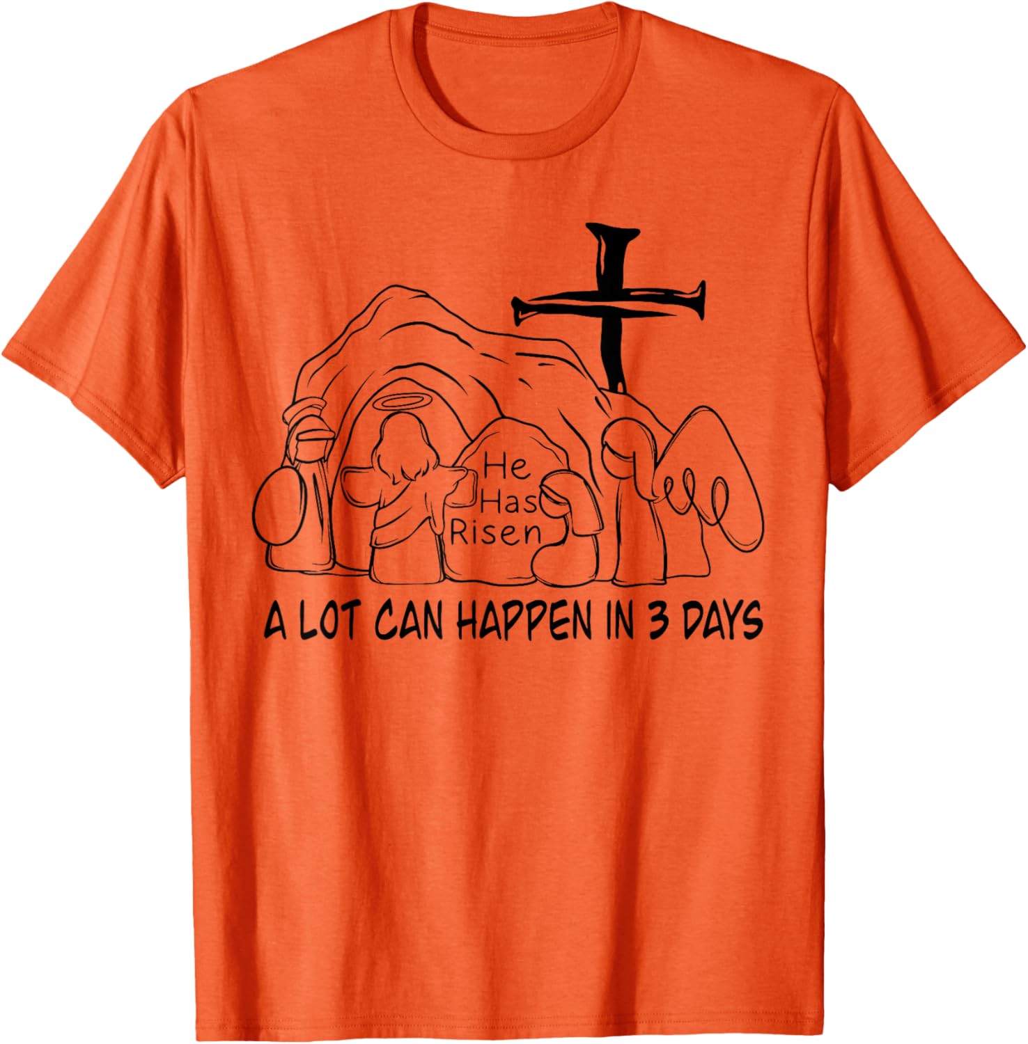 Retro Christian Easter T-Shirt A Lot Can Happen In 3 Days Fun Design - 12