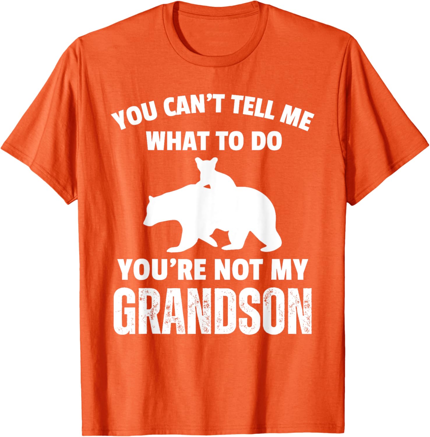Funny Dad T-Shirt You Can't Tell Me What To Do Bear Grandson Gift - 22