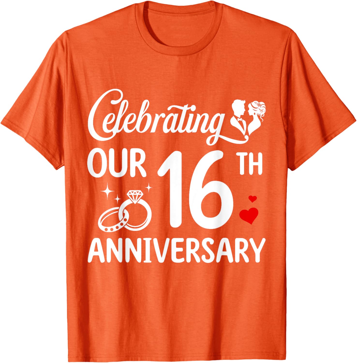 16th Wedding Anniversary T-Shirt for Couples - Celebrate 16 Years Together - 19