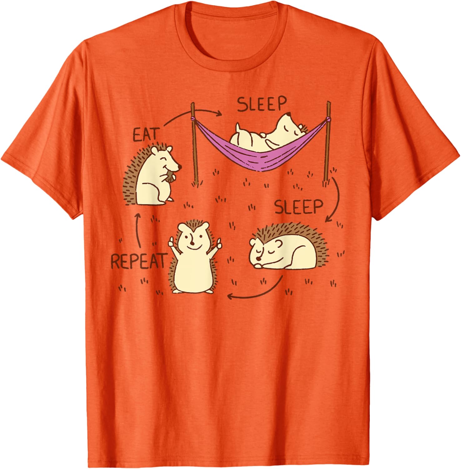 Hedgehog Life Cycle Eat Sleep Repeat T-Shirt for Animal Lovers - 14