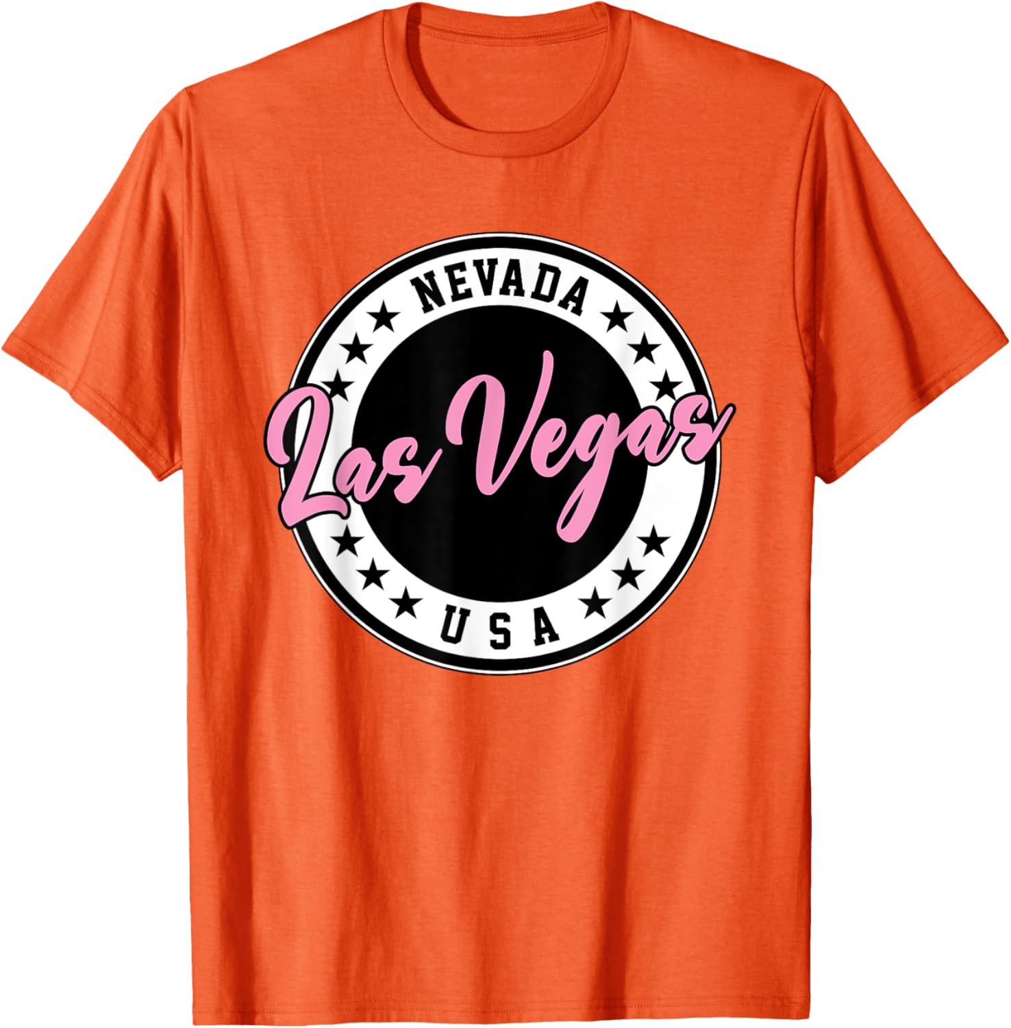 Las Vegas Nevada Pink Script Circle T-Shirt for Fun Fashion Lovers - 26