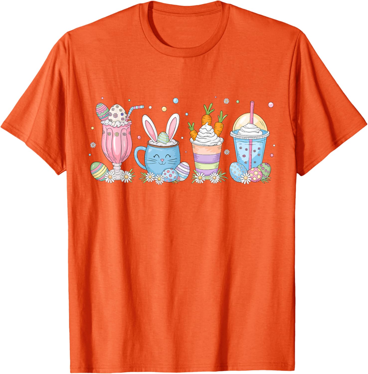 Coffee Lover T-Shirt for Women | Cute Latte Iced Cream Design for Easter - 10