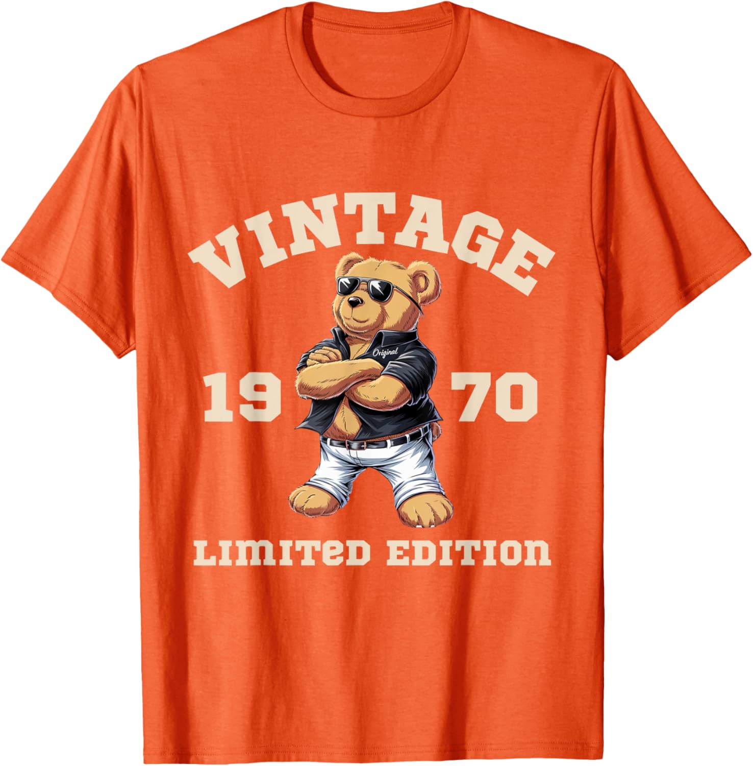 Mens Vintage 55th Birthday Teddy Bear T-Shirt for 1970 Born Lovers - 9