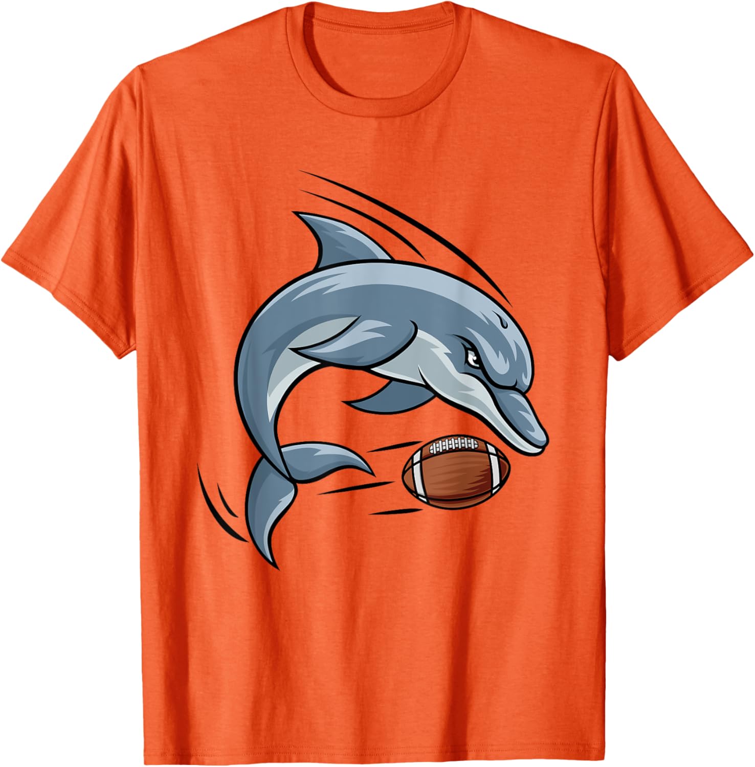 Dolphin Cartoon Character Football T-Shirt for Fun and Sporty Style - 11
