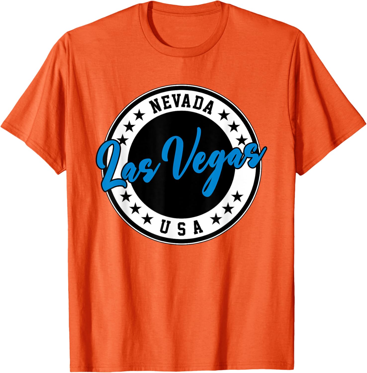 Las Vegas Nevada Blue Circle Script T-Shirt for Casual Style Fans - 13