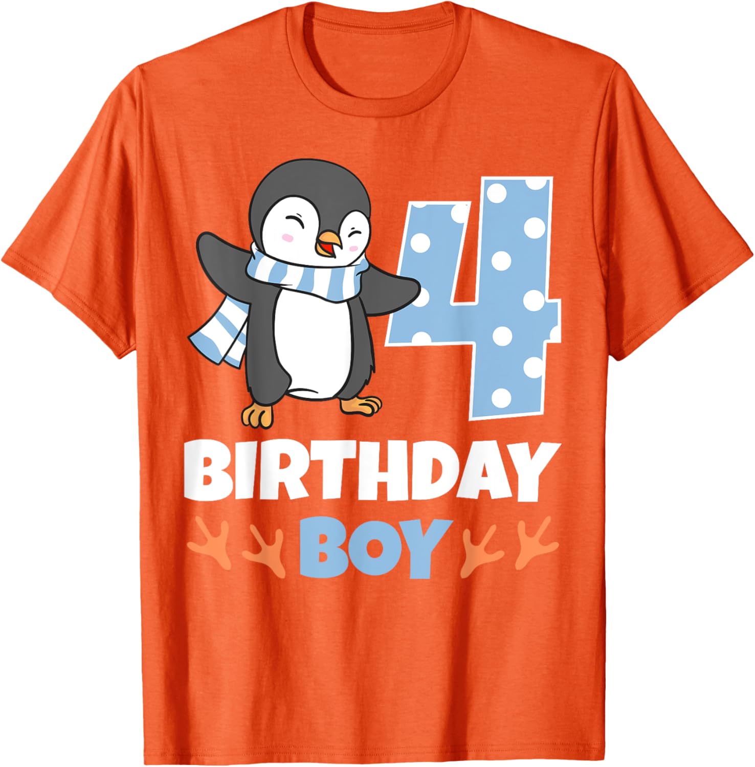 Adorable Penguin 4th Birthday Boy Winter Theme Party T-Shirt - 24