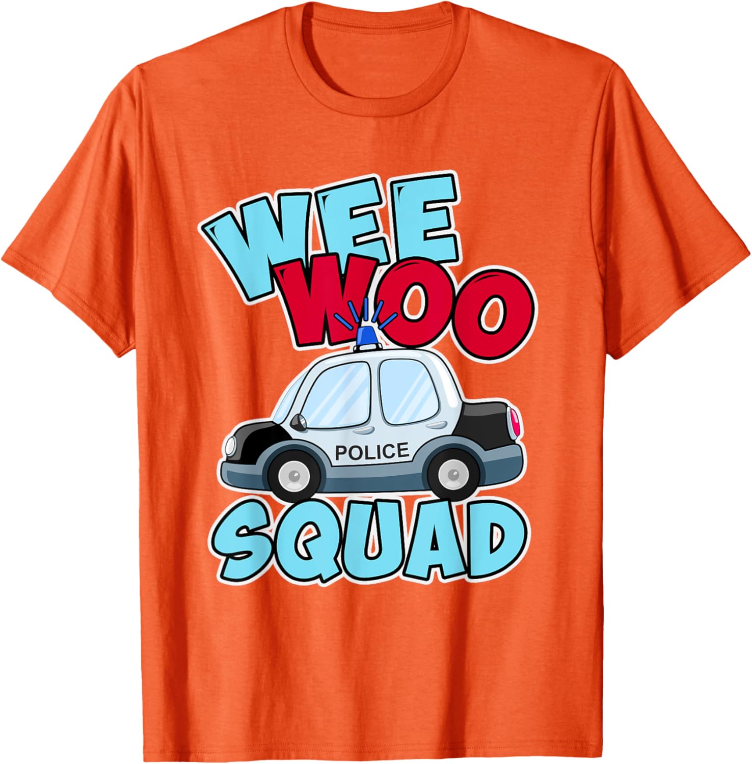 Wee Woo Squad Police Car T-Shirt for Kids - Fun Policeman Design - 3