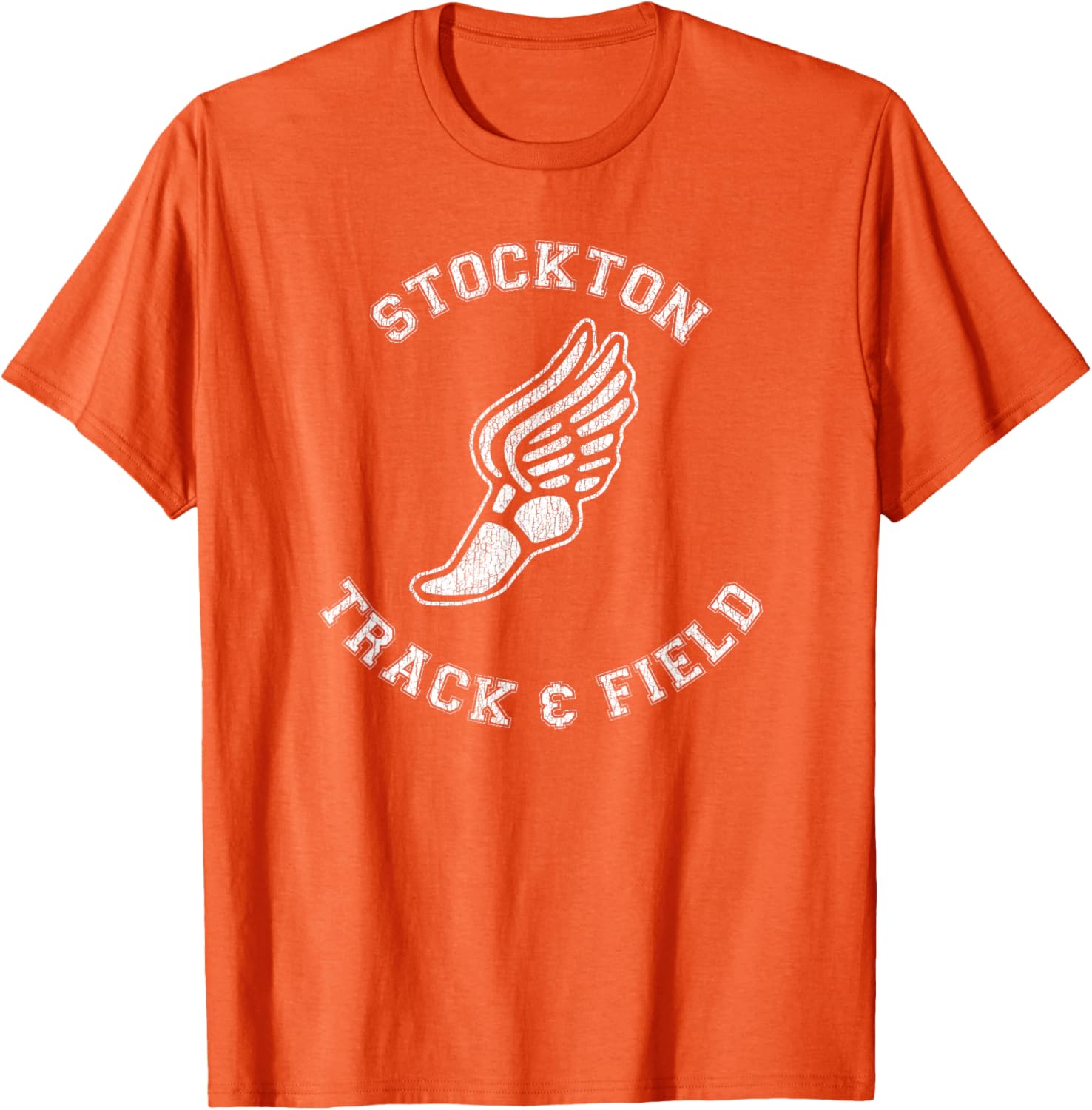Stockton Track & Field Retro 80s Distressed T-Shirt for Casual Style - 5