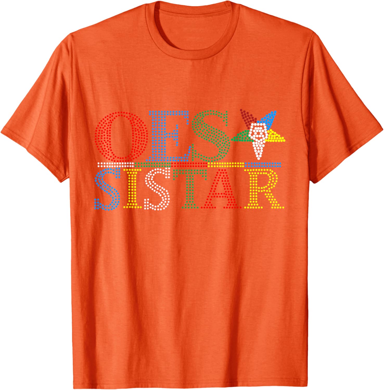 OES Sistar Dot Print Design Order of the Eastern Star Sisters T-Shirt - 6