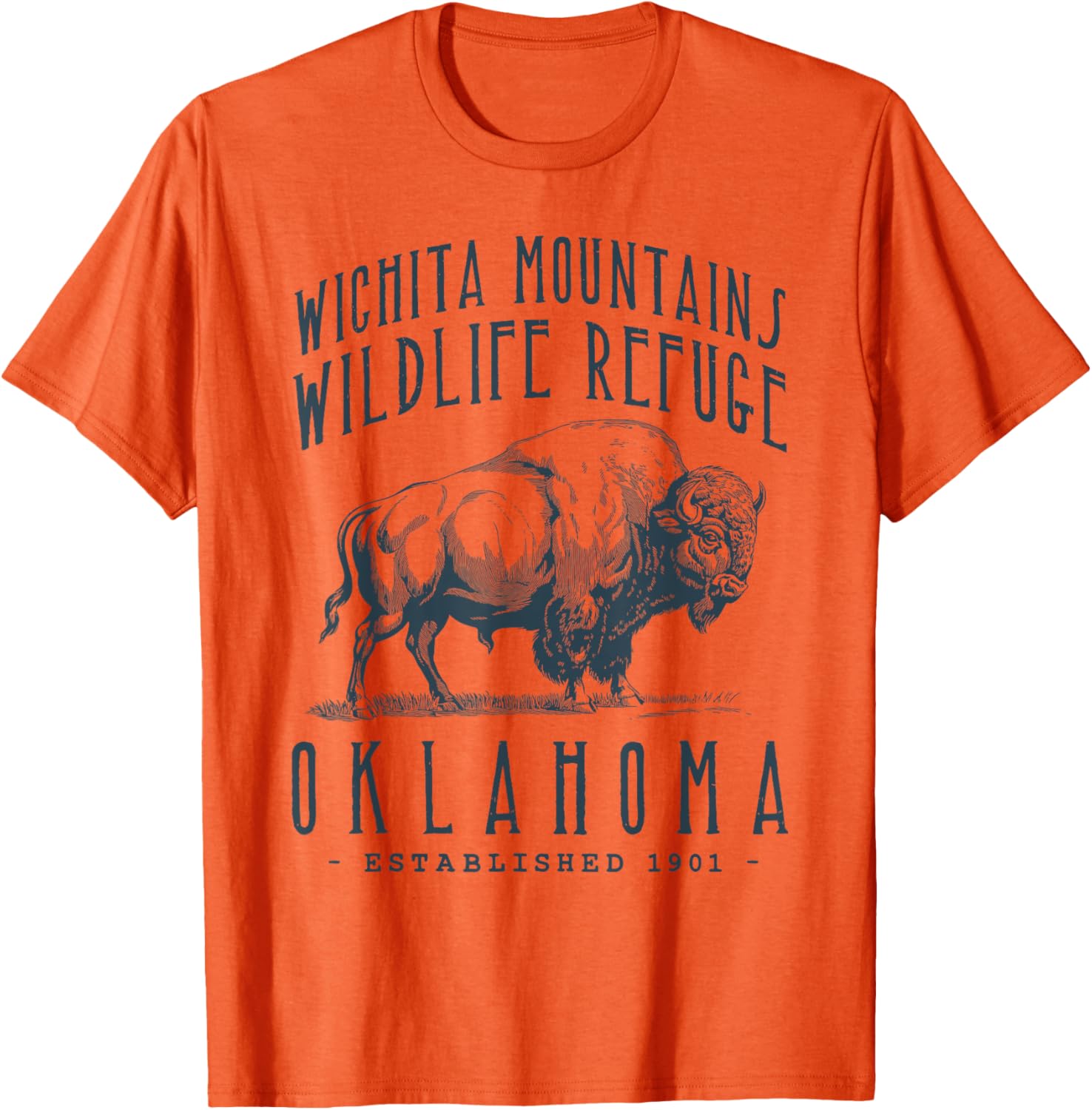 Wichita Mountains Bison Design T-Shirt for Nature Lovers and Adventurers - 10