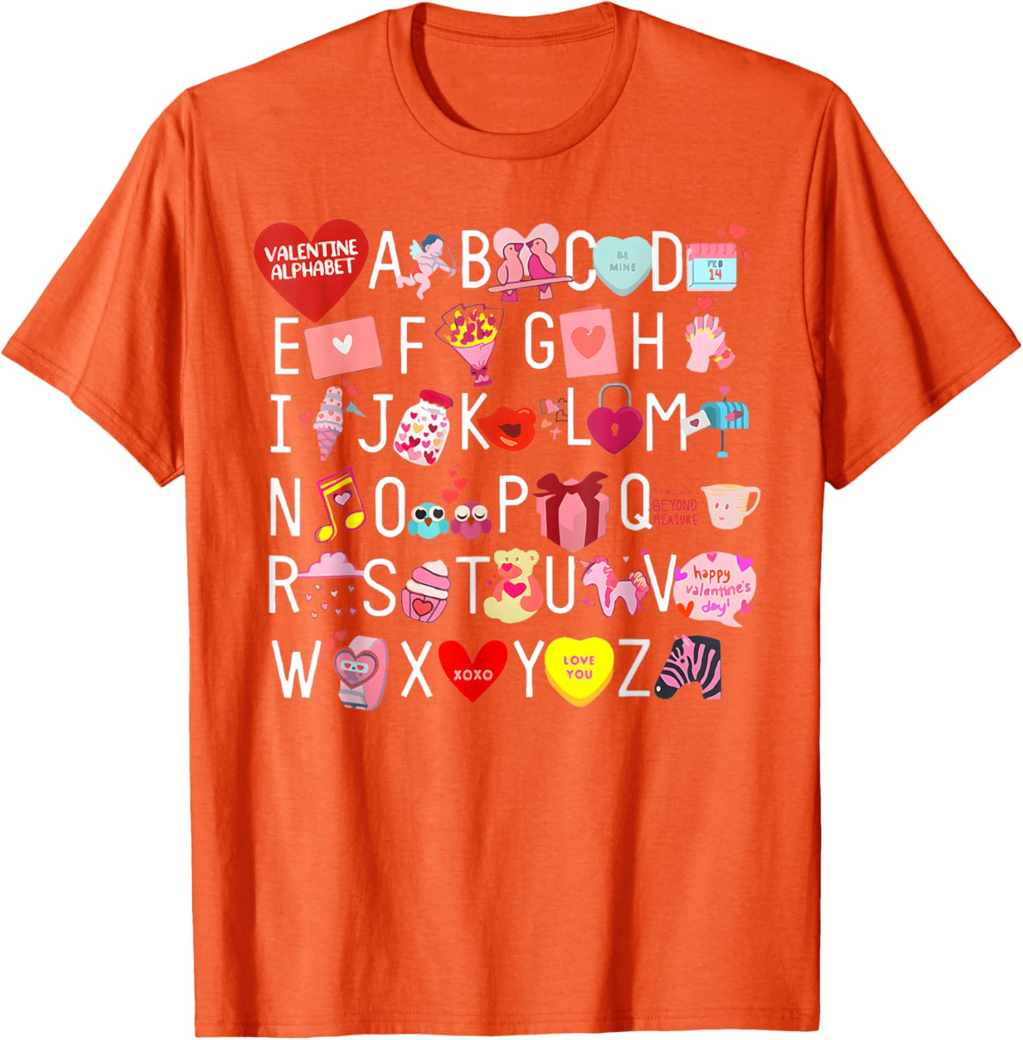 Funny ABC Teacher Appreciation Valentine's Day T-Shirt for Educators - 11