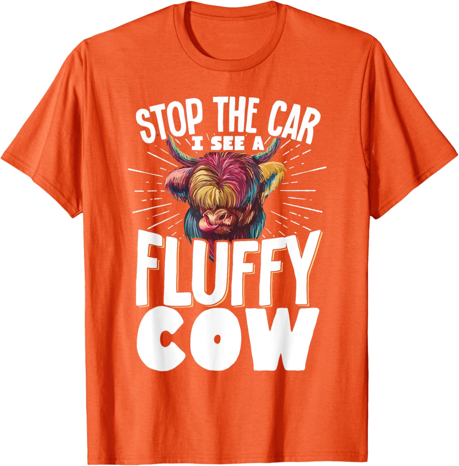 Fluffy Cow T-Shirt for Animal Lovers - Stop the Car Fun Tee - 16
