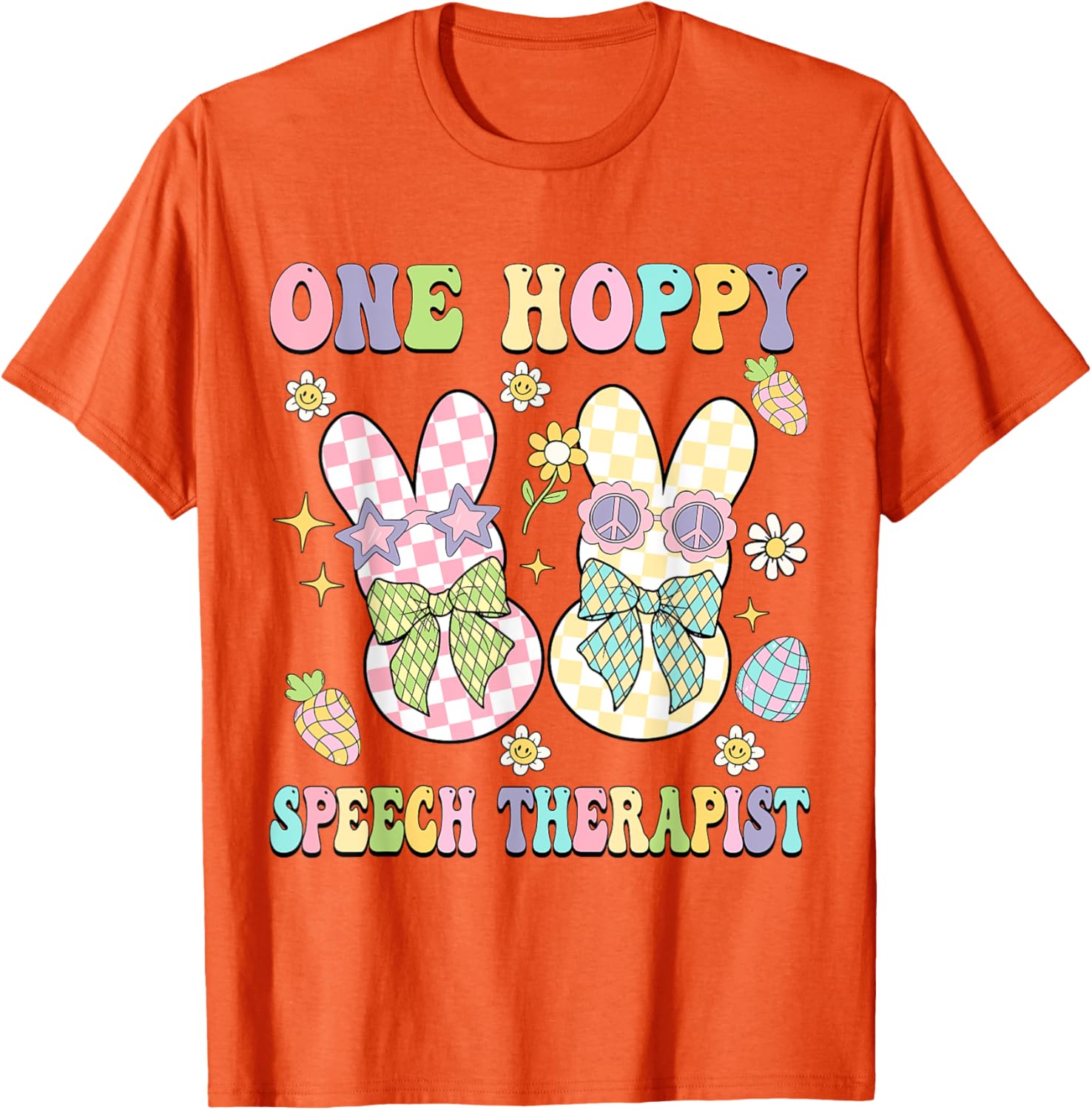 Hoppy Easter Bunny SLP Coquette T-Shirt for Speech Therapists - 4