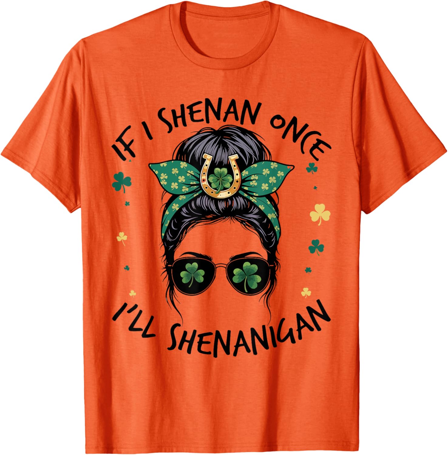 Shenanigans Messy Bun St Patricks Day T-Shirt for Fun Celebrations - 2