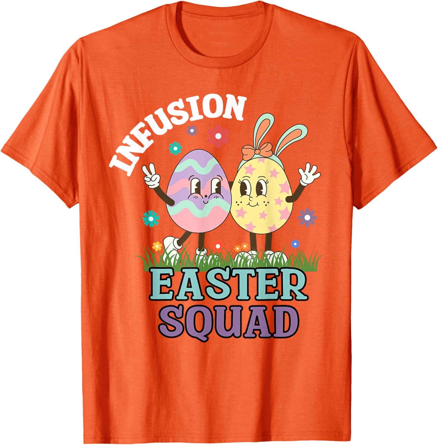 Infusion Nurse Easter Squad Bunny Eggs T-Shirt for Oncology Nurses - 3