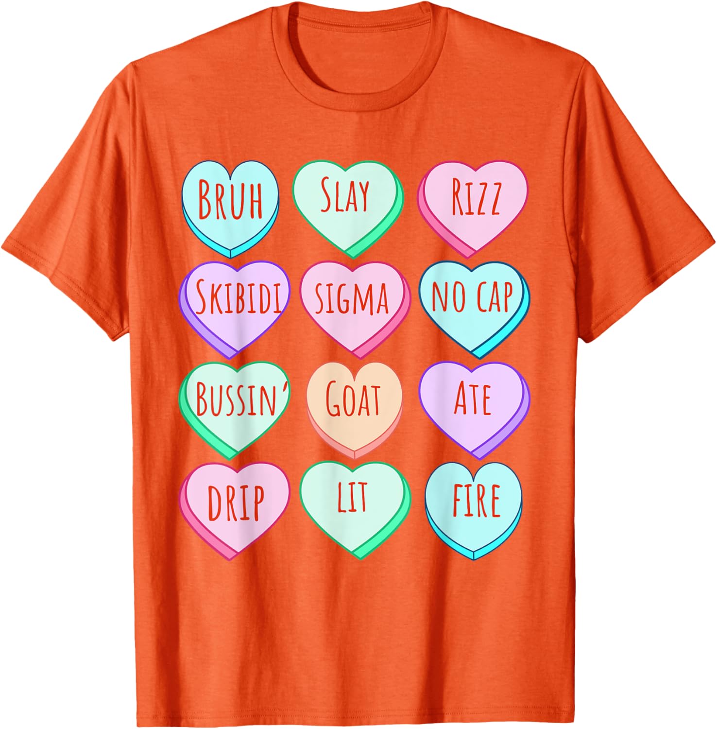 Candy Heart Slang T-Shirt for Valentine's Day Fun at School - 7