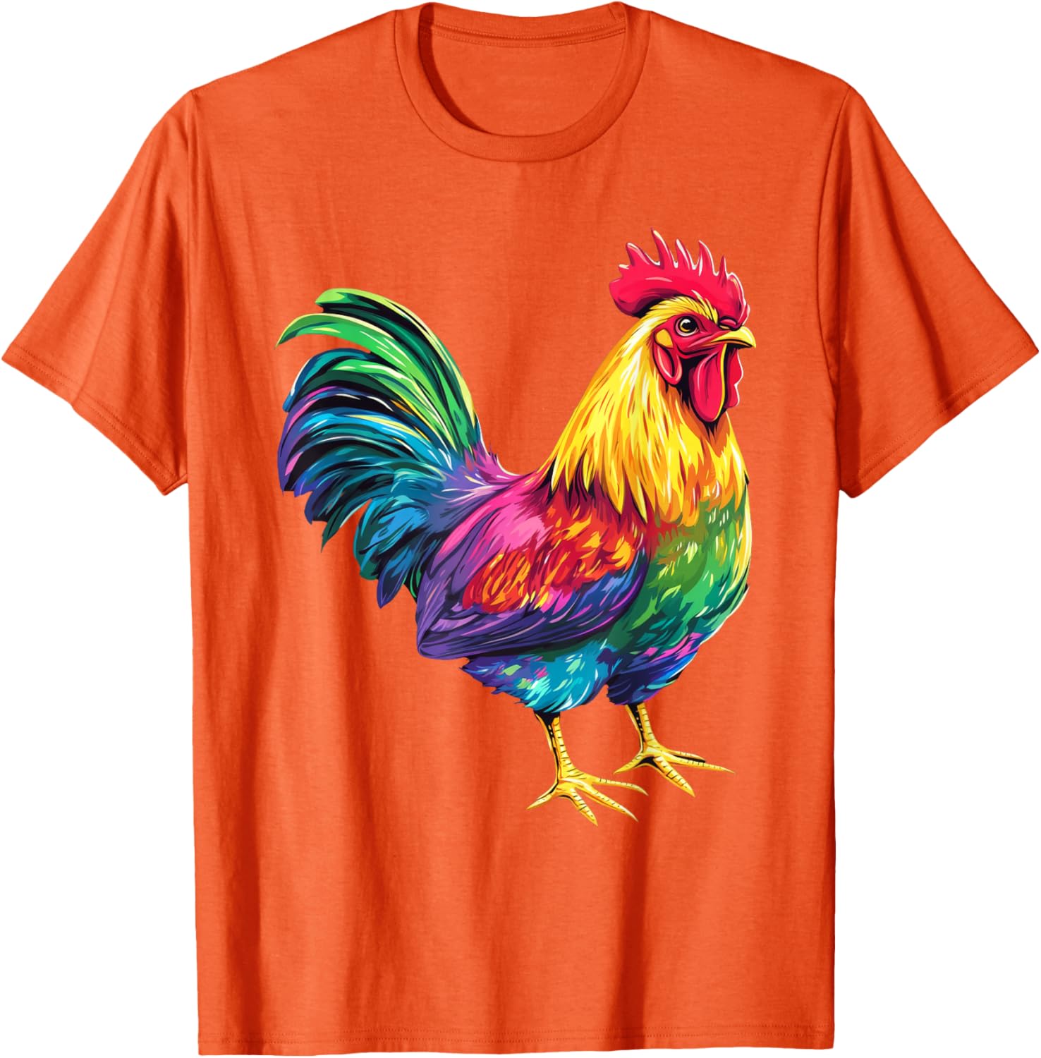 Rainbow Color Chicken Art T-Shirt for Fun and Stylish Outfits - 10