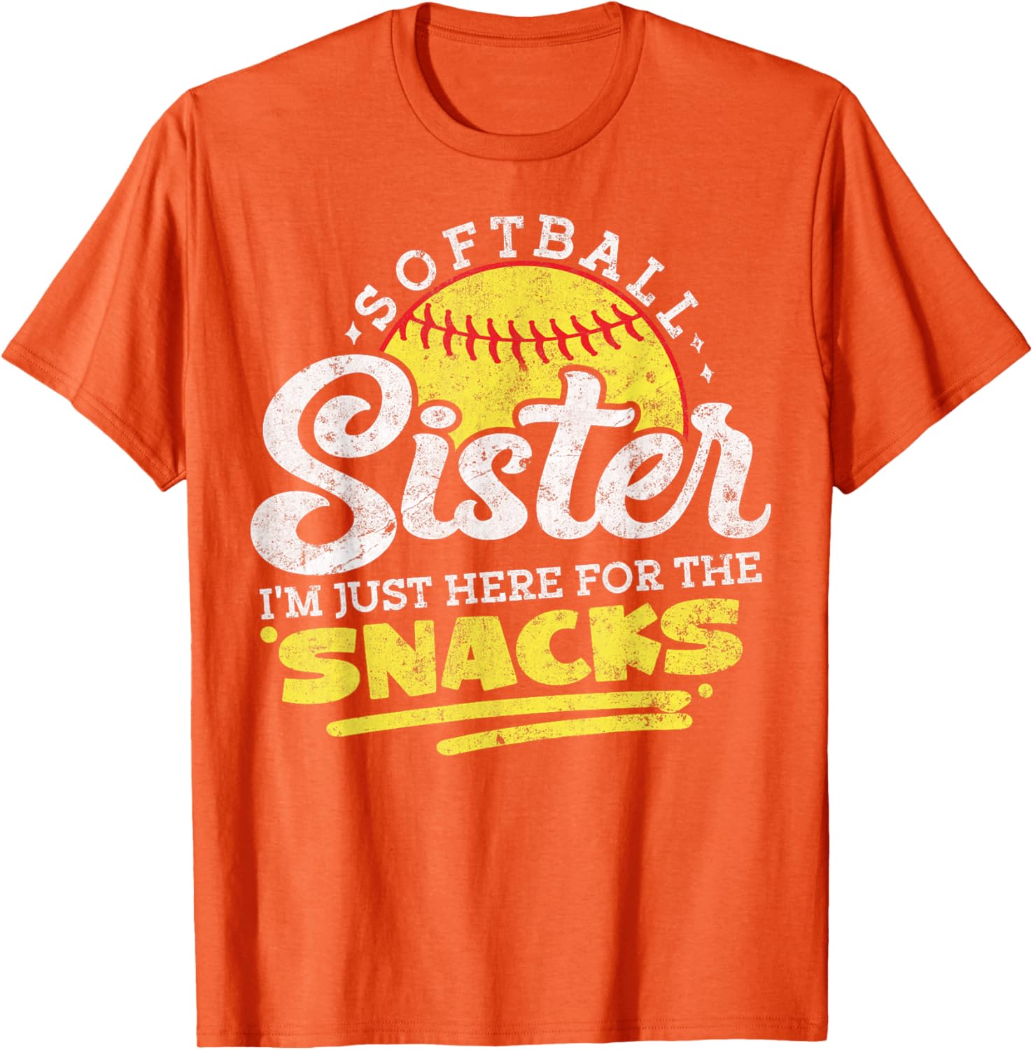 Softball Sister Funny Snack Lover Retro T-Shirt for Game Days - 11