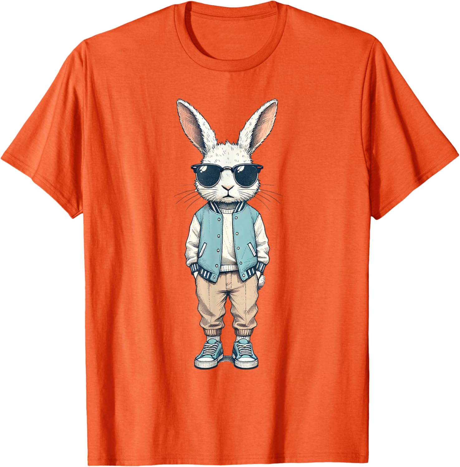 Boys Easter Bunny Rabbit T-Shirt with Sunglasses for Kids and Men - 5