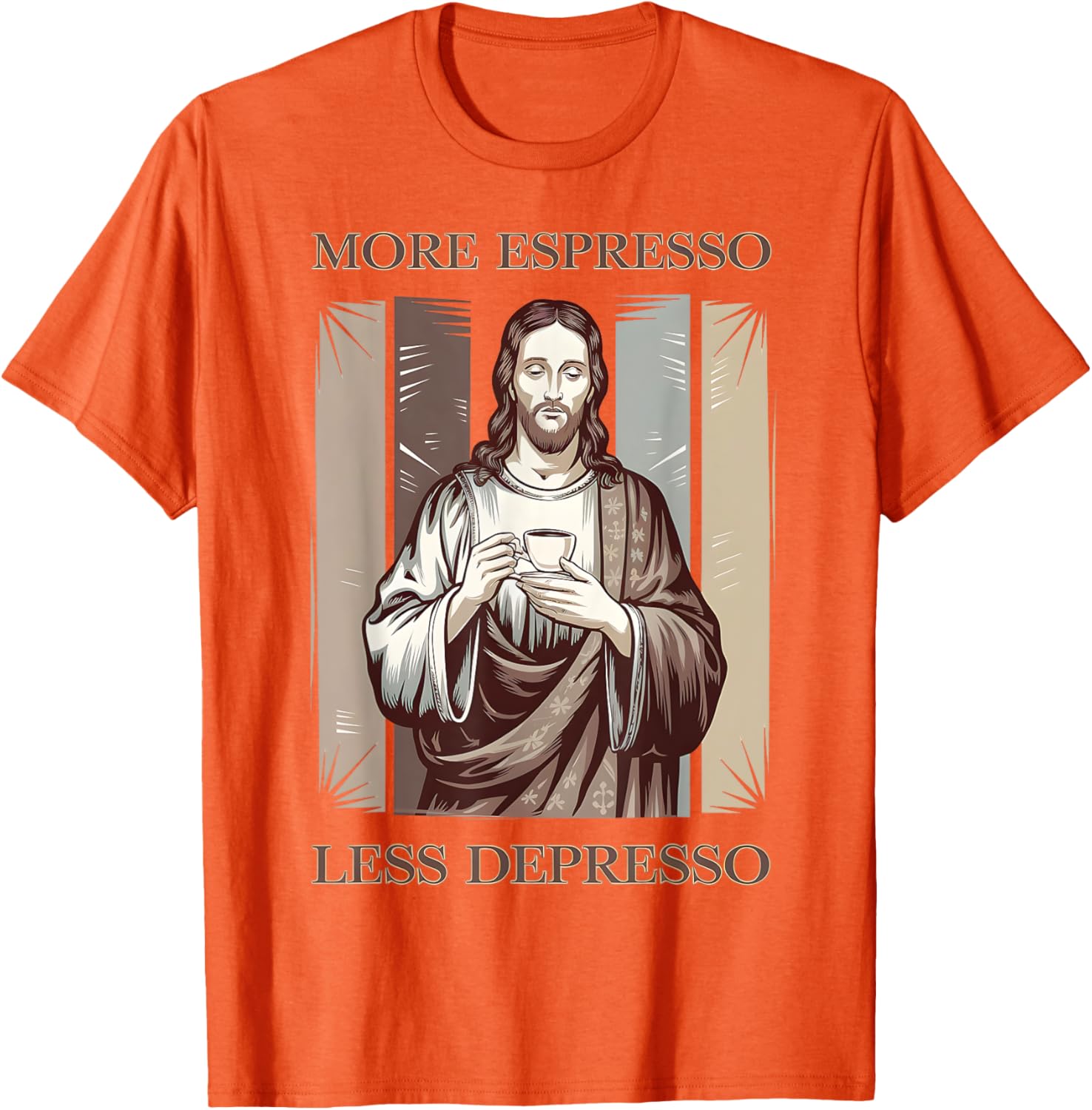 Jesus More Espresso Less Depresso Retro Coffee Lover T-Shirt - 10