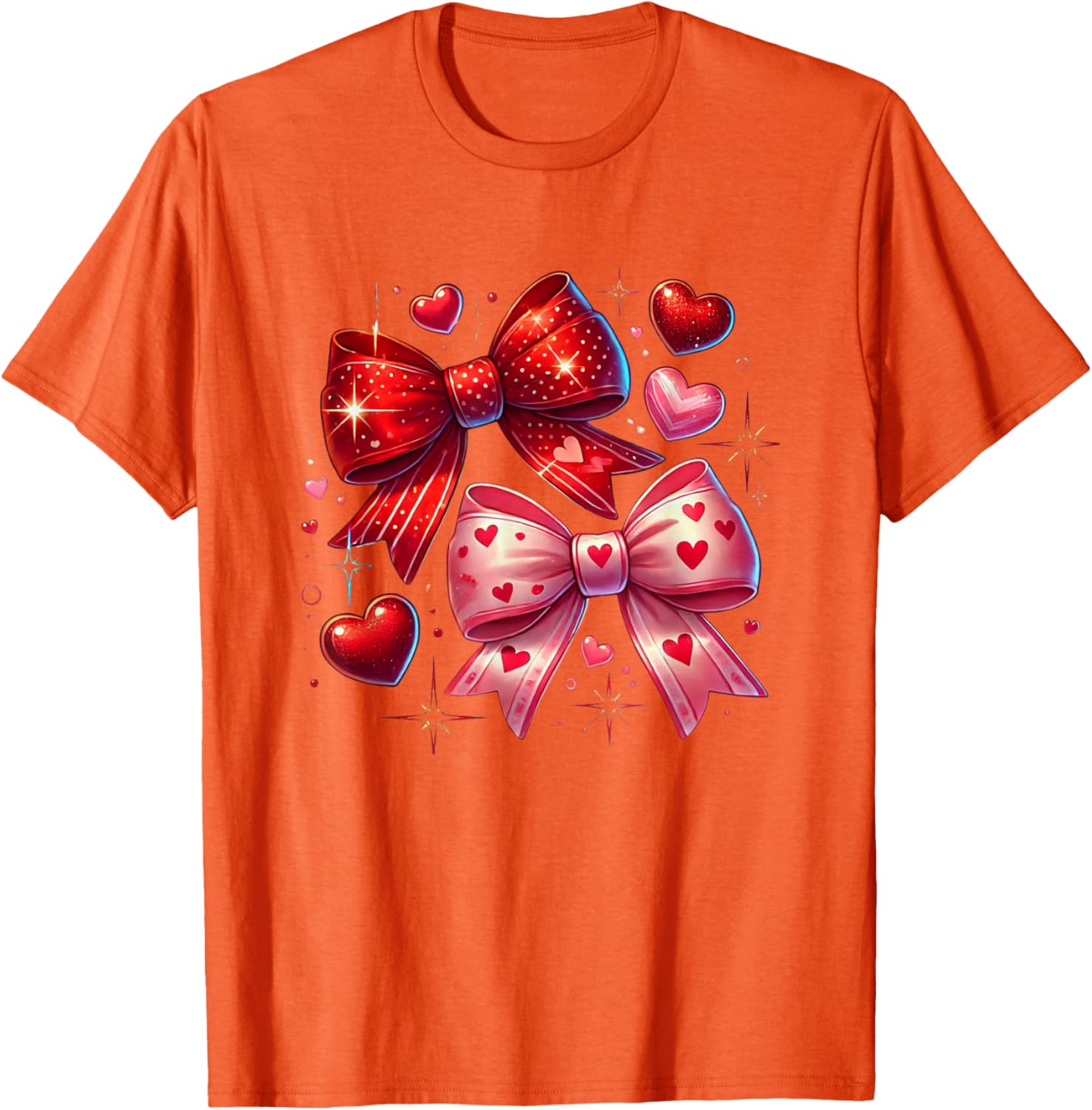 Heart Bows and Stars Romantic Love T-Shirt for Couples and Gifting - 15