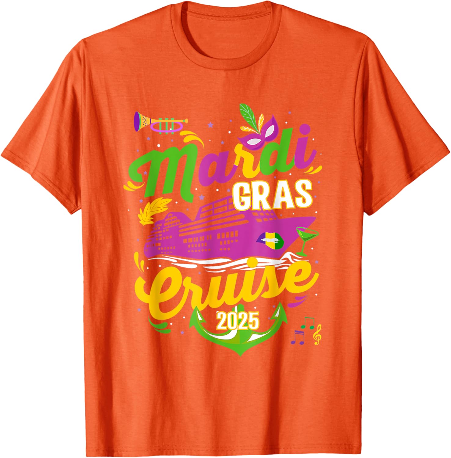 Mardi Gras Cruise Squad 2025 Family Matching T-Shirts for Fun Adventures - 5