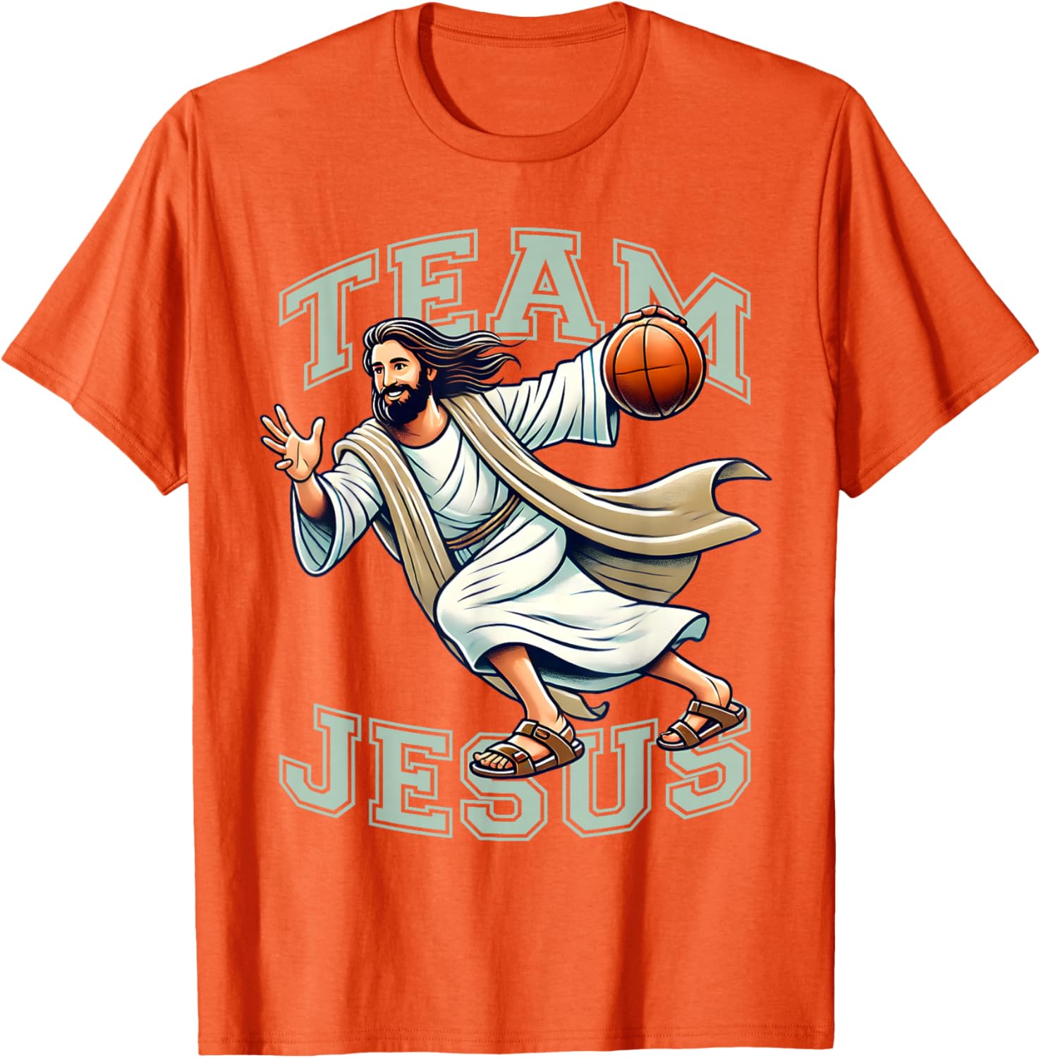 Team Jesus Basketball Tee Christ Playing Basketball T-Shirt for Sports Fans - 20