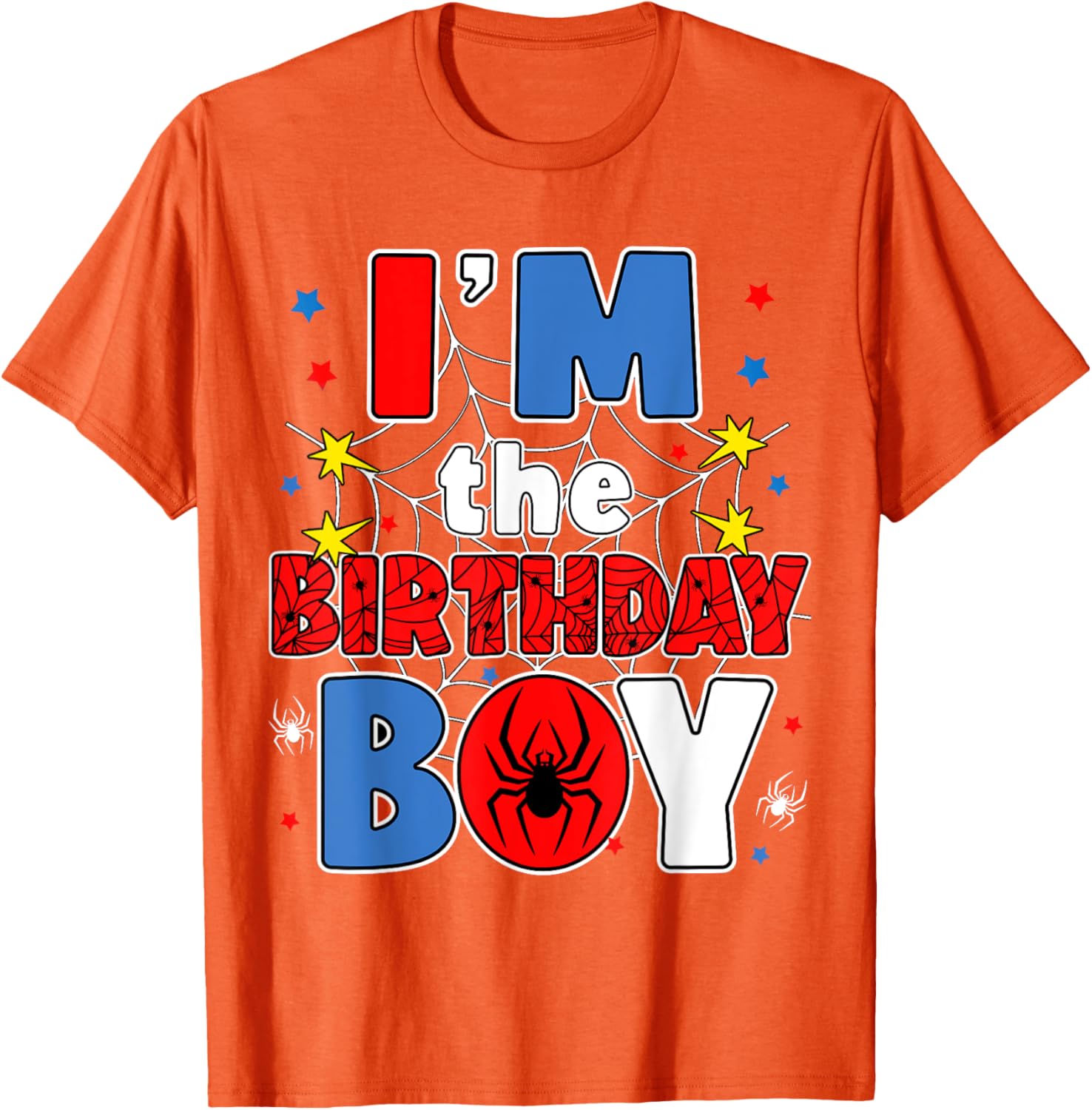 I'm The Birthday Boy Spider Web Family Party T-Shirt for Kids - 26