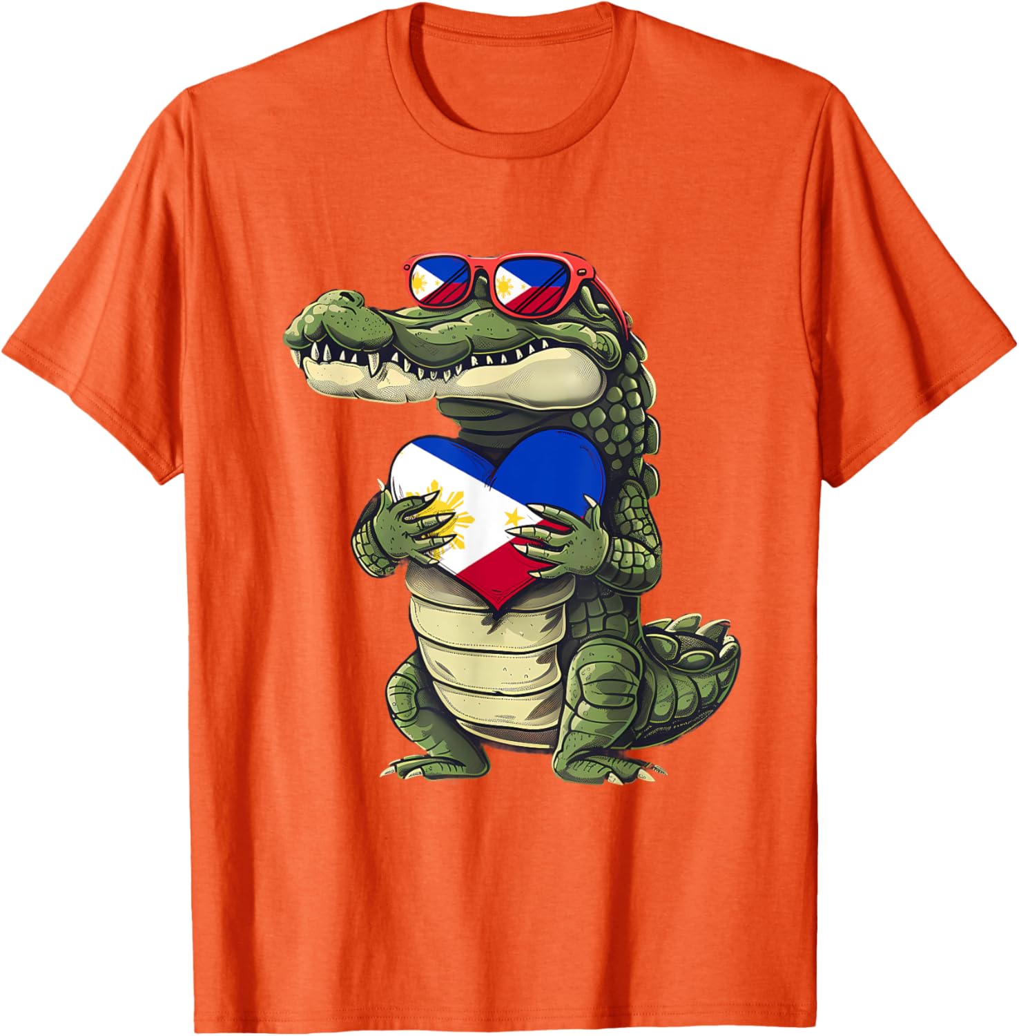 Philippines Crocodile Heart T-Shirt with Filipino Flag - Pilipinas Pride - 8