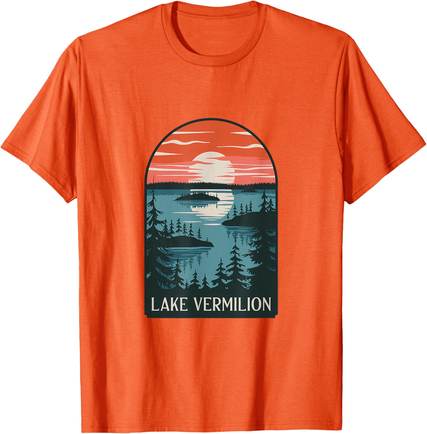 Lake Vermilion Sunset Reflection T-Shirt for Nature Lovers and Adventurers - 6