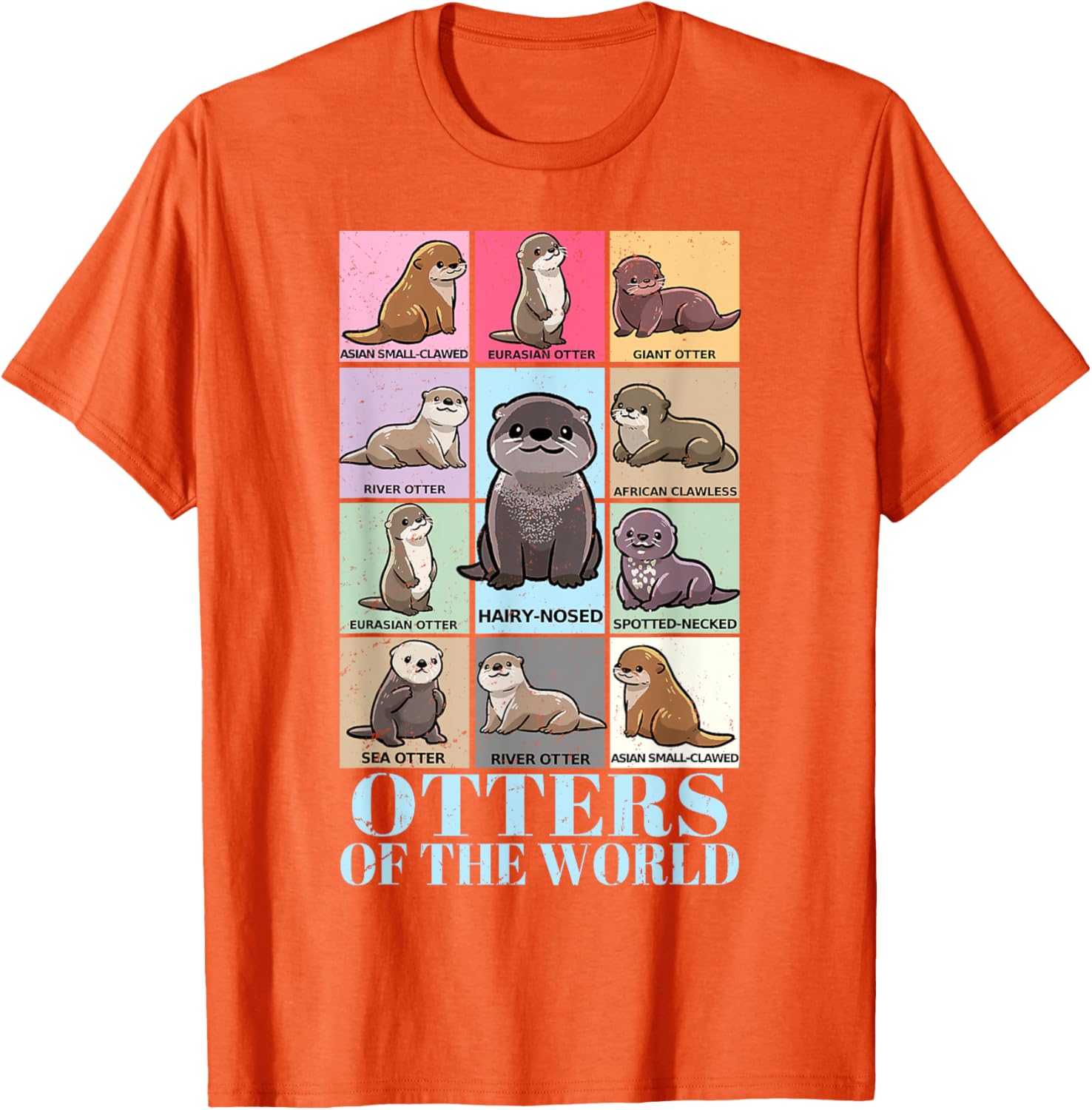 Otters of the World Vintage Sea Otter T-Shirt for Kids and Adults - 9