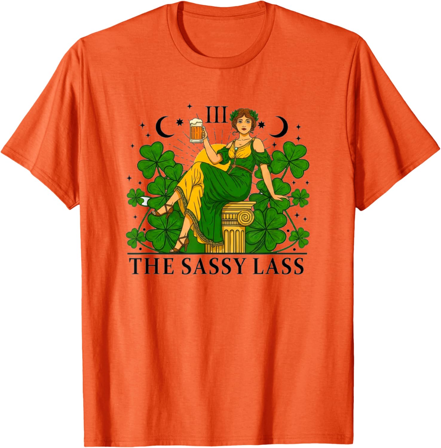 Funny Patrick's Day Sassy Lass Tarot Card T-Shirt for Festive Fun - 9