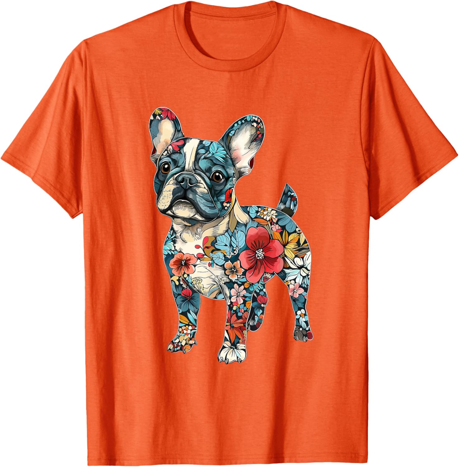 Cute French Bulldog Flower T-Shirt for Men, Women, Girls, and Kids - 7