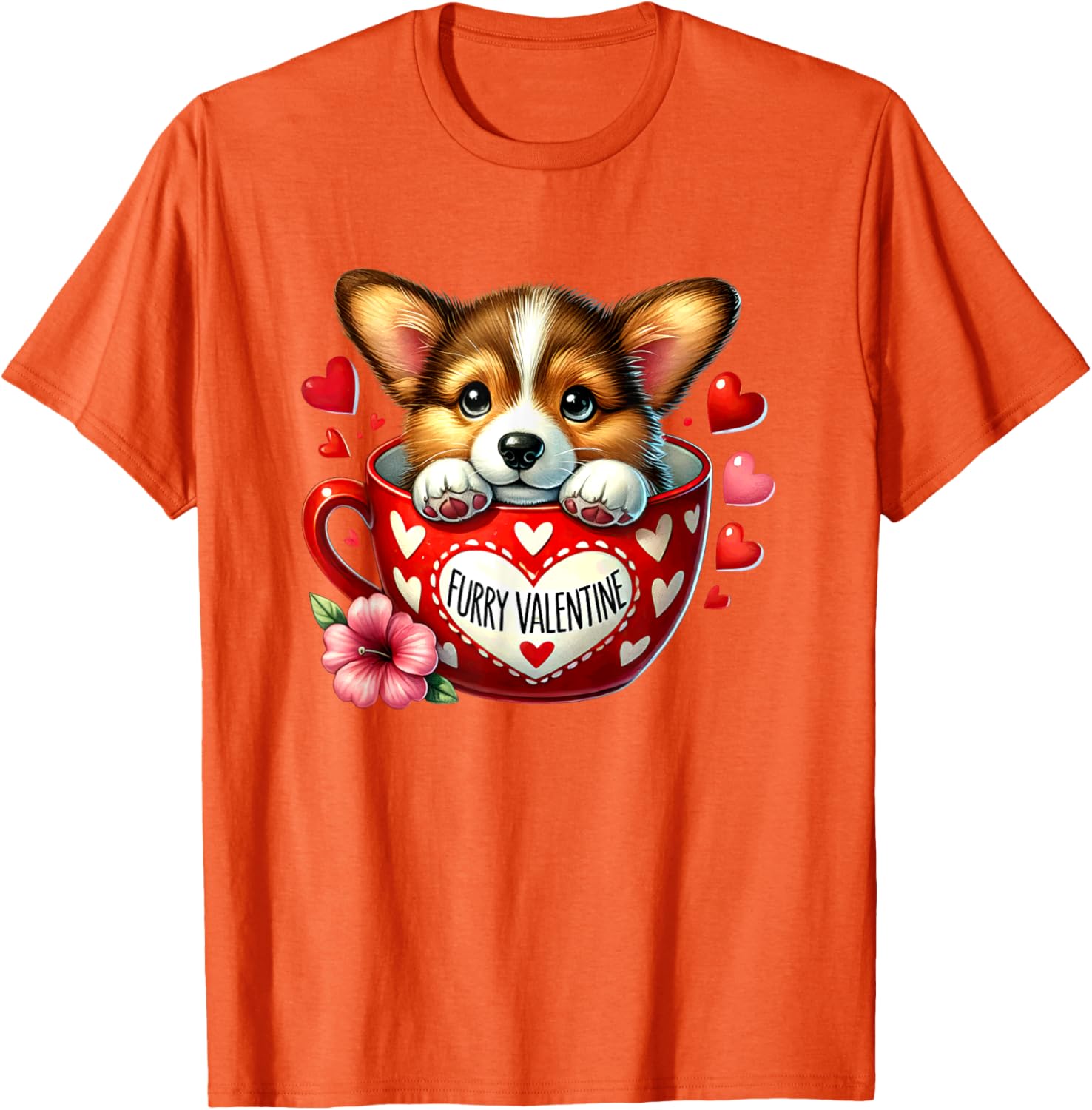 Furry Valentine Corgi Puppy Love T-Shirt for Dog Lovers and Friends - 26