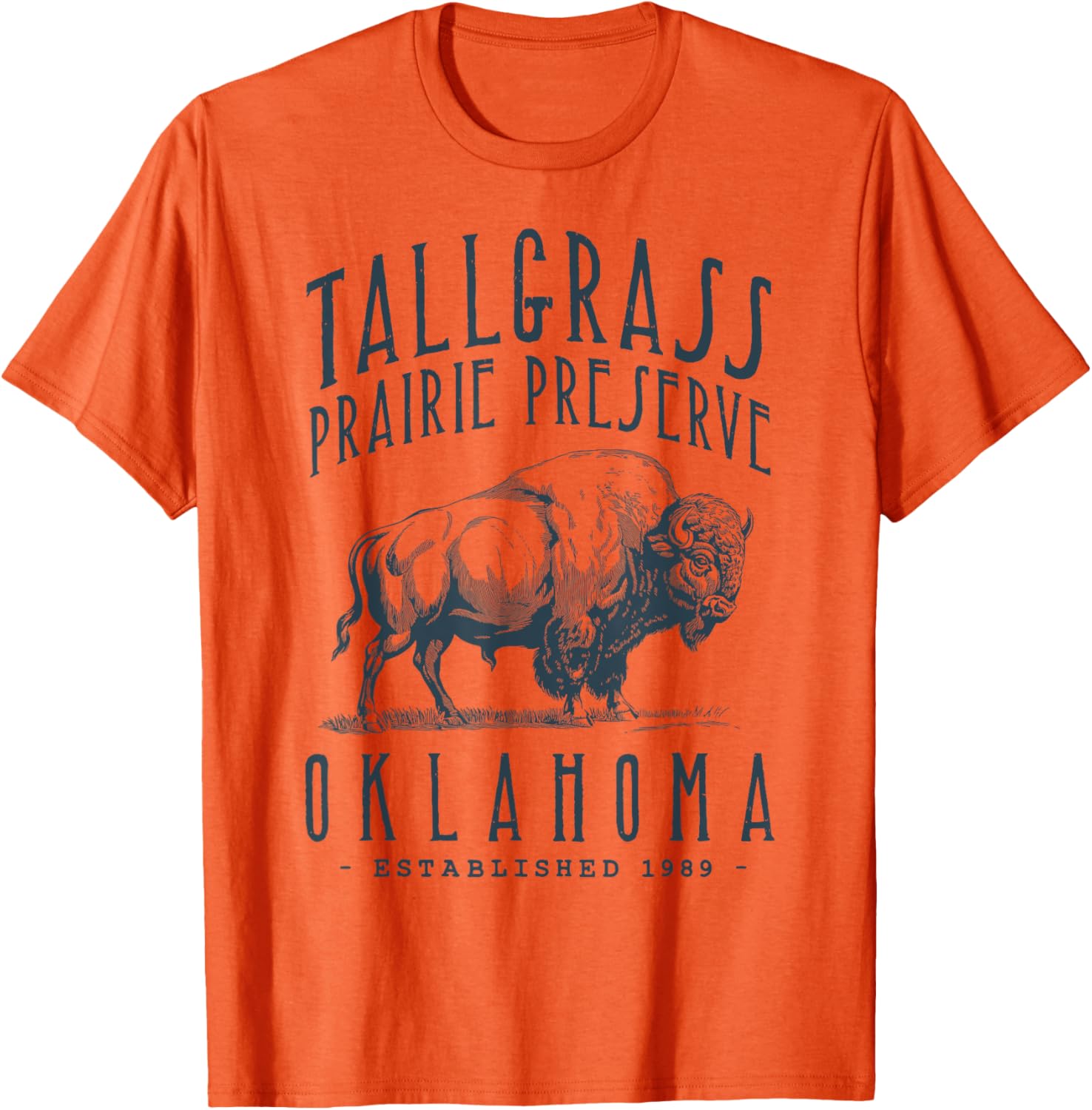 Tallgrass Prairie Oklahoma Bison Design T-Shirt for Nature Lovers - 8