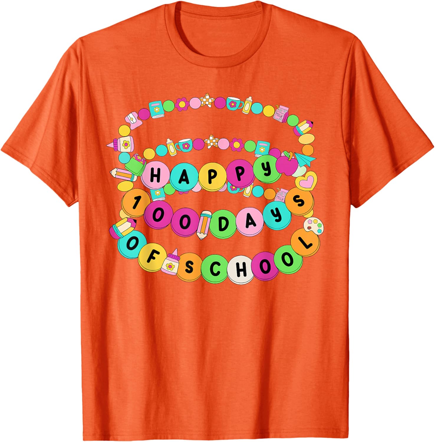 Happy 100 Days School Fun T-Shirt for Teachers and Students - 17