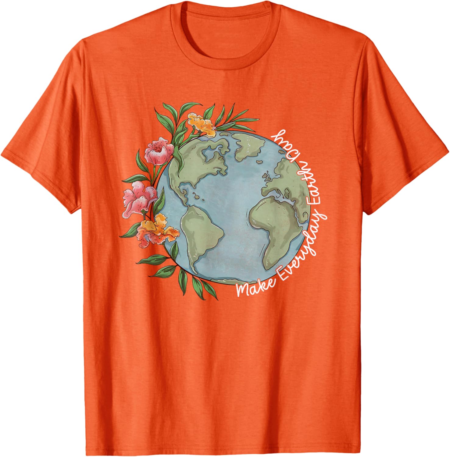 Beautiful Floral Planet T-Shirt for Everyday Earth Day Celebration - 1