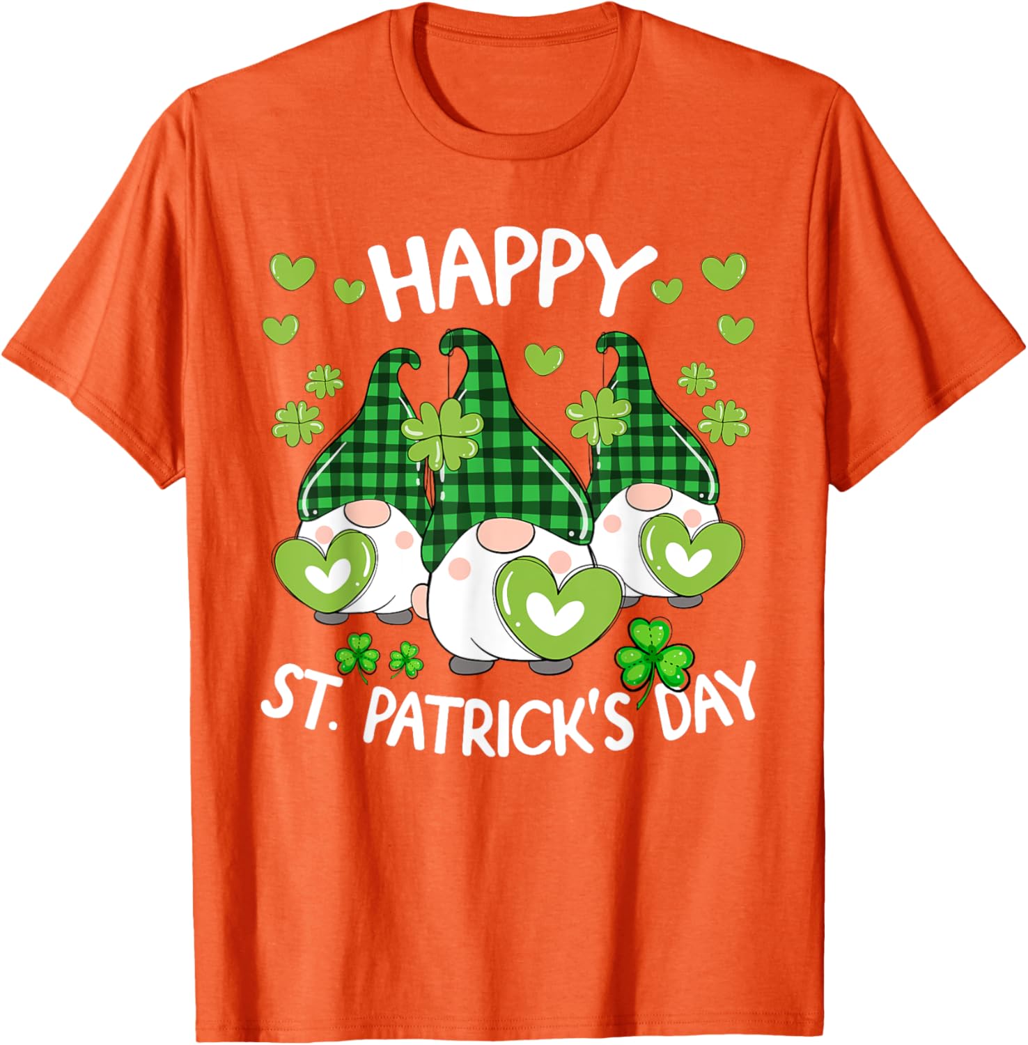 Happy St Patricks Day Gnome Shamrock T-Shirt for Women and Kids - 10