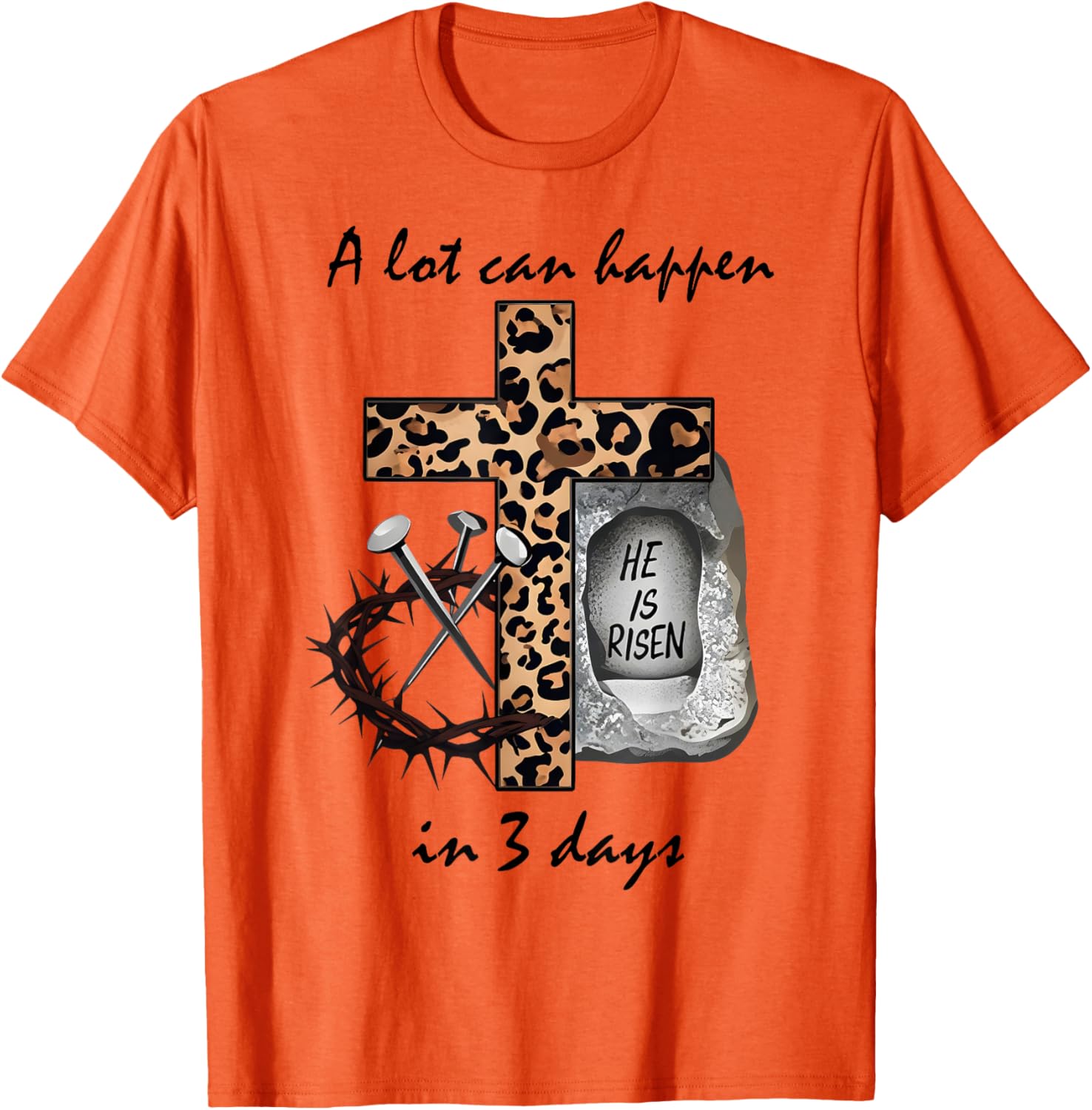 Inspirational 3 Days Christian Easter Cross T-Shirt for Faithful Celebration - 2