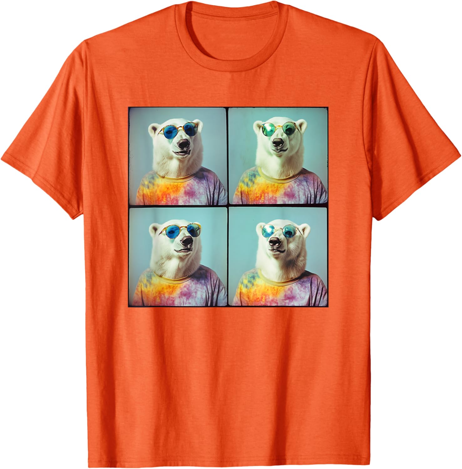 Colorful Tie Dye Polar Bear T-Shirt for Unique Hippie Style Fun - 29