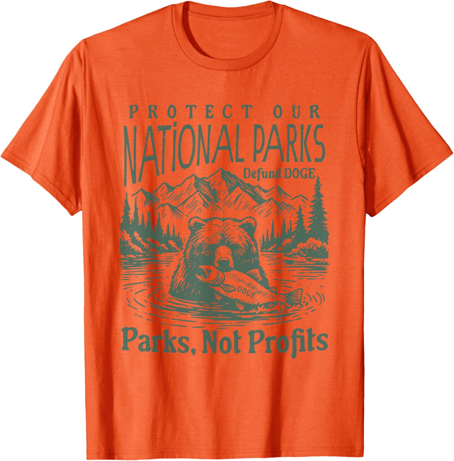 Support National Parks T-Shirt - Defund DOGE Parks Not Profits Design - 15
