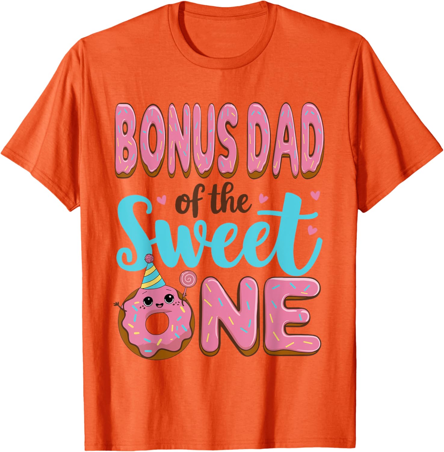 Bonus Dad Donut Party T-Shirt for 1st Birthday Girl Celebration - 16
