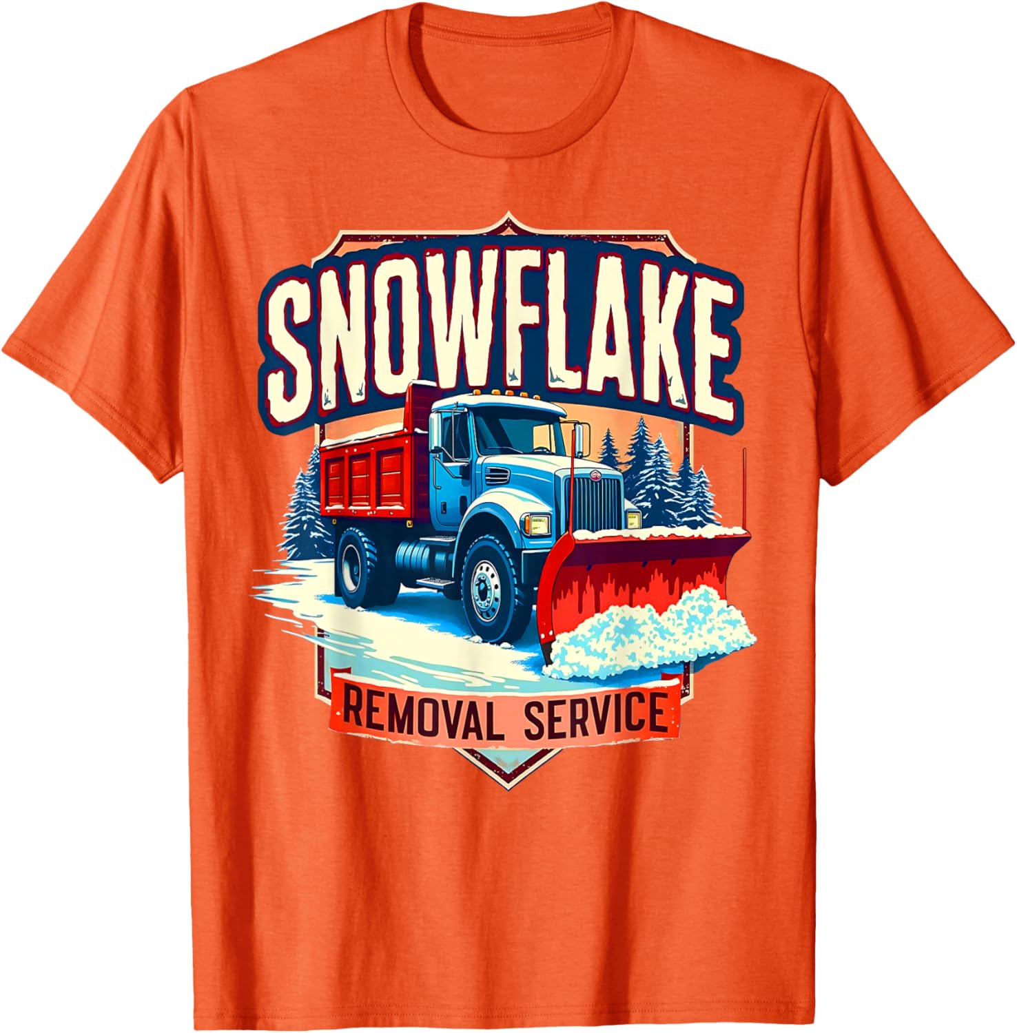 Snowflake Removal Service Truck Winter Supporter T-Shirt for Snow Days - 11